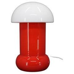 Opaline Glass Mushroom Table Lamp, Space Age, Czechoslovakia, 1970s