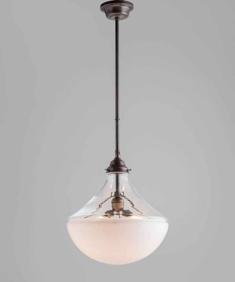 Industrial Opaline Glass Pendant, Italy, 21st century For Sale