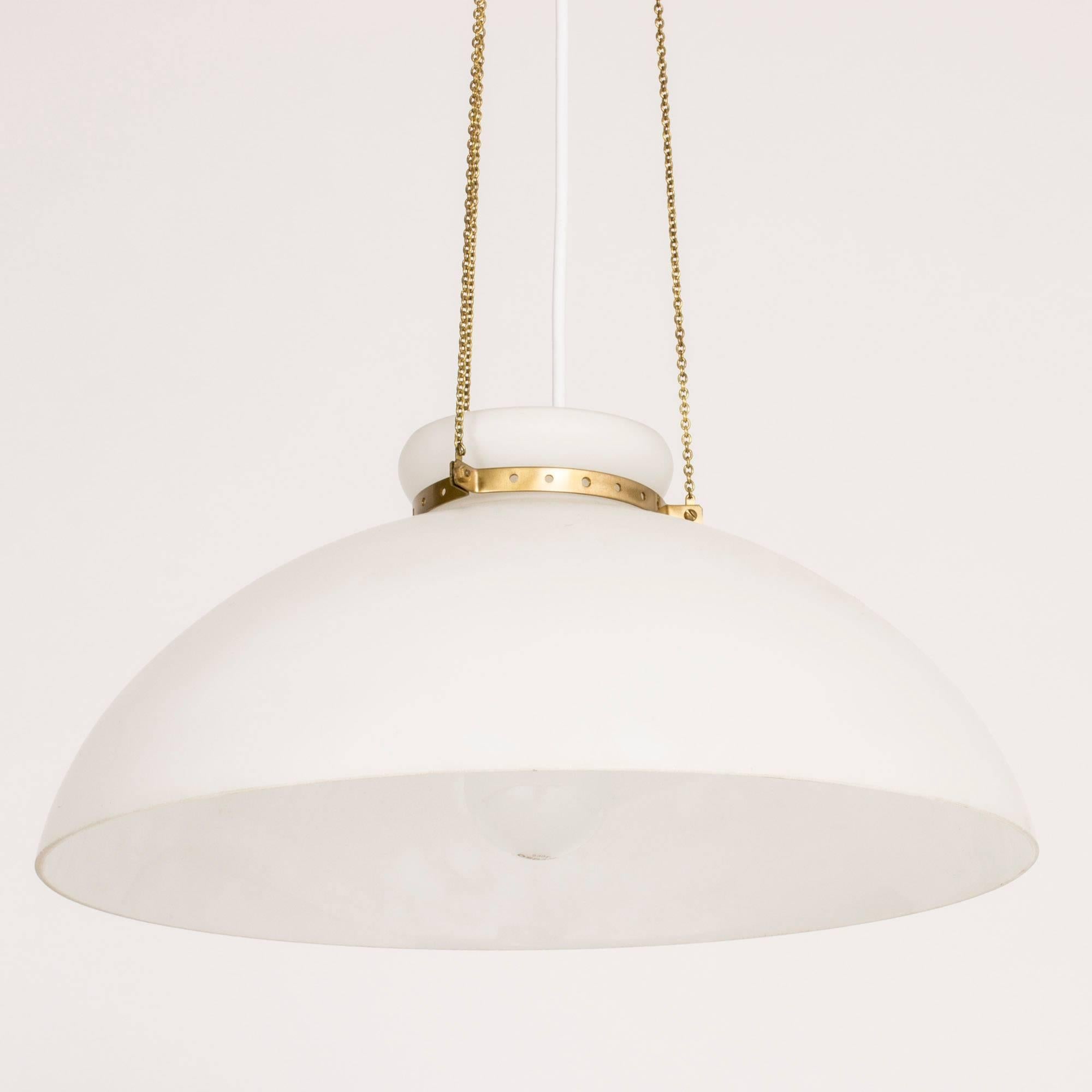 Swedish Opaline Glass Pendant Lamp by Alf Svensson