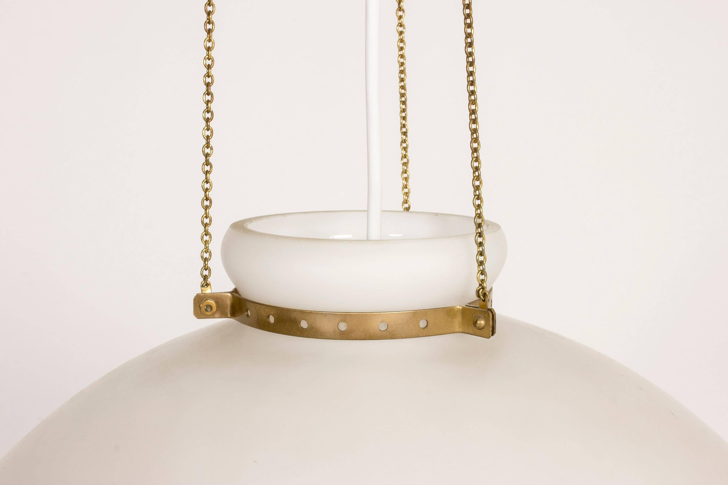 Opaline Glass Pendant Lamp by Alf Svensson In Excellent Condition In Stockholm, SE