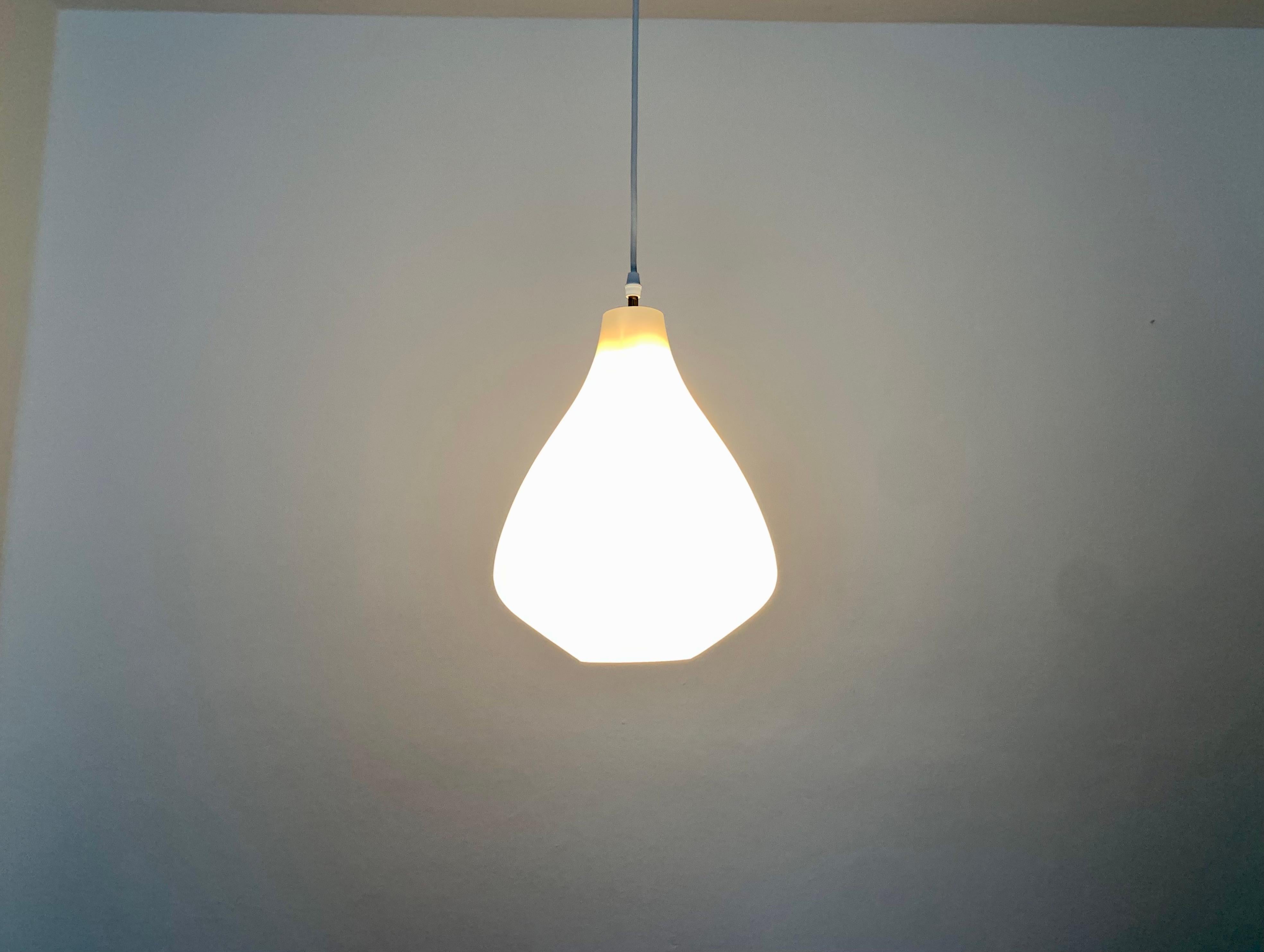 Opaline Glass Pendant Lamp by Aloys Gangkofner for Peill and Putzler For Sale 4