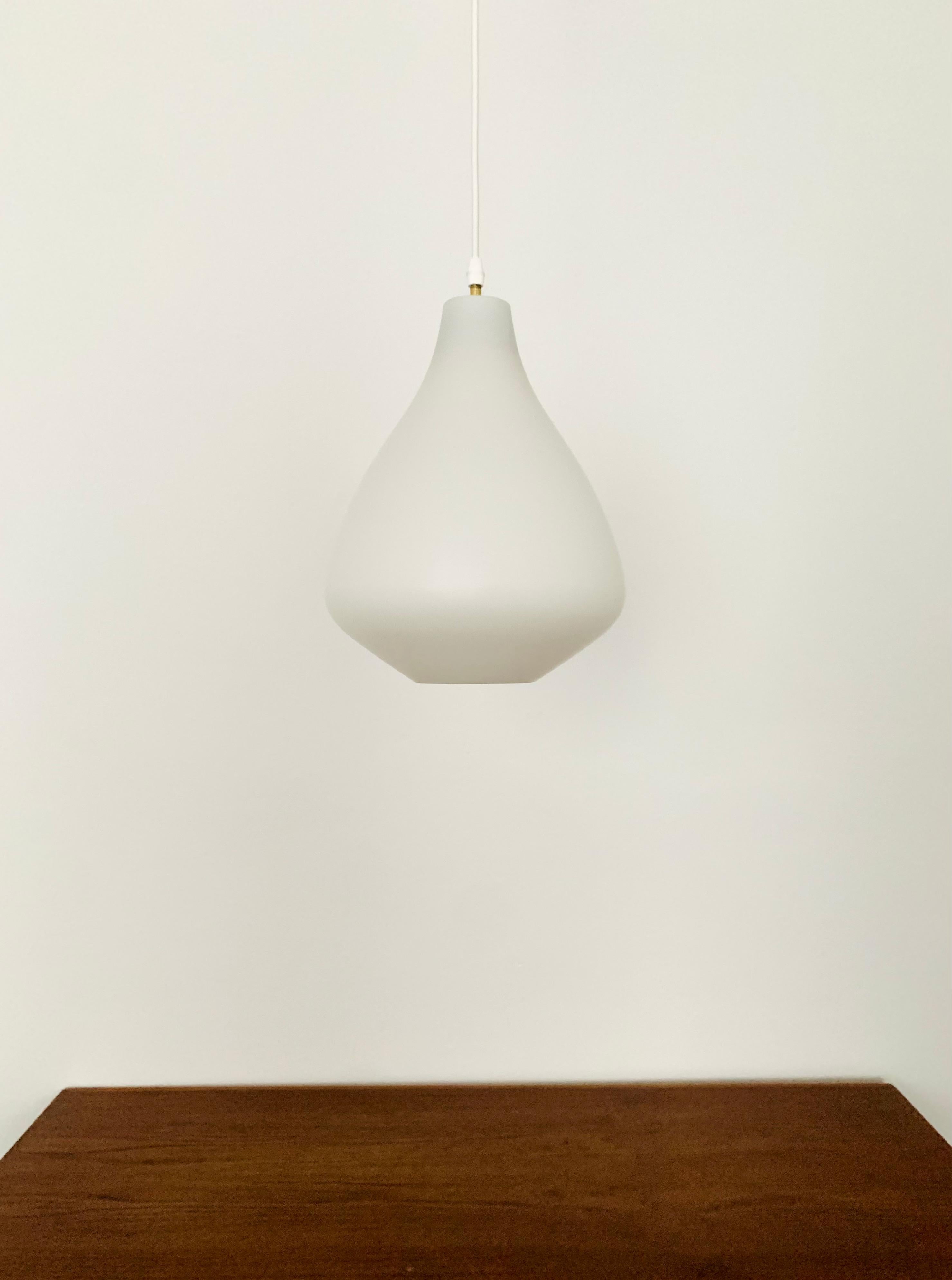 Mid-20th Century Opaline Glass Pendant Lamp by Aloys Gangkofner for Peill and Putzler For Sale