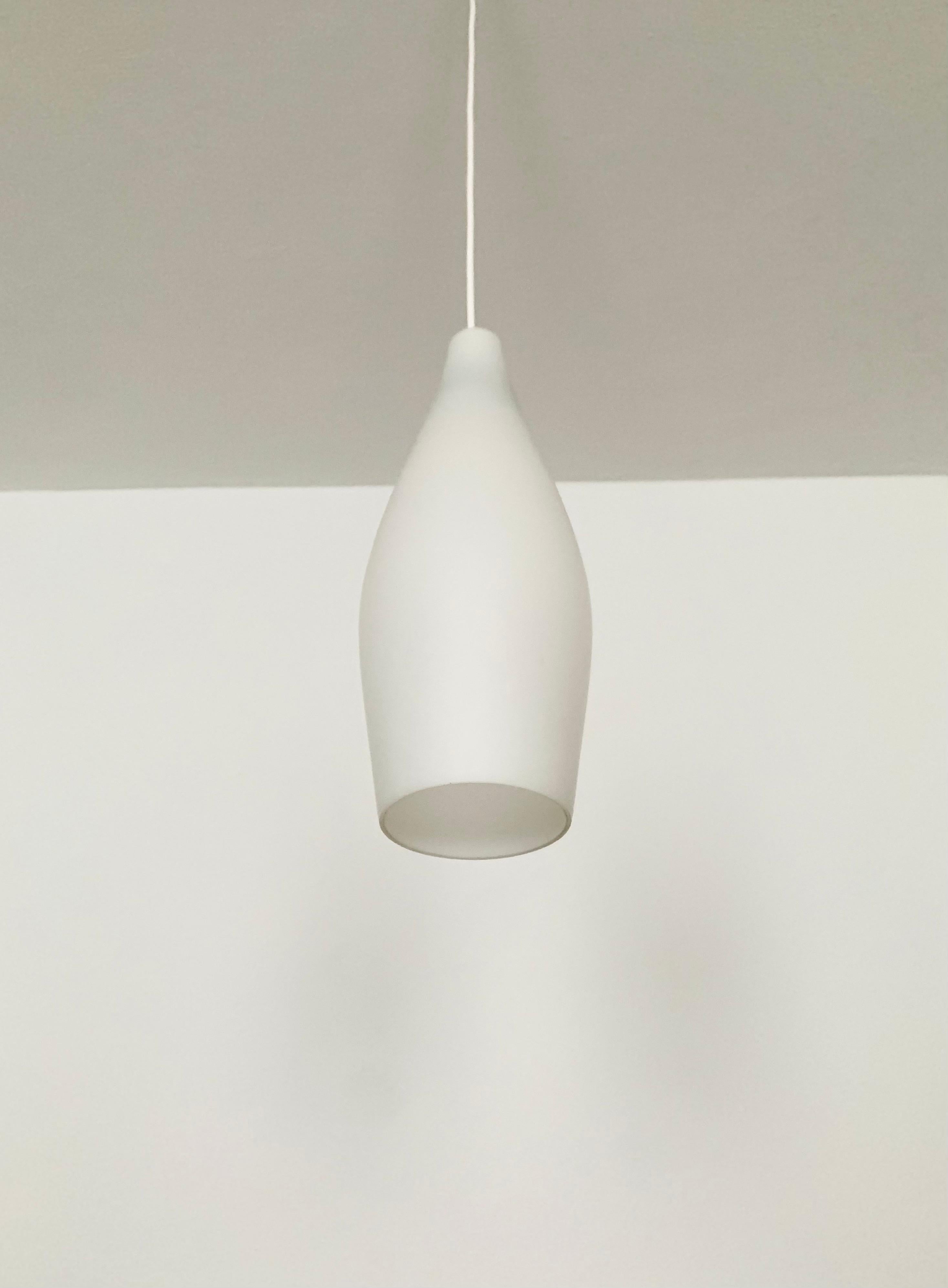 Mid-20th Century Opaline Glass Pendant Lamp by Aloys Gangkofner for Peill and Putzler For Sale