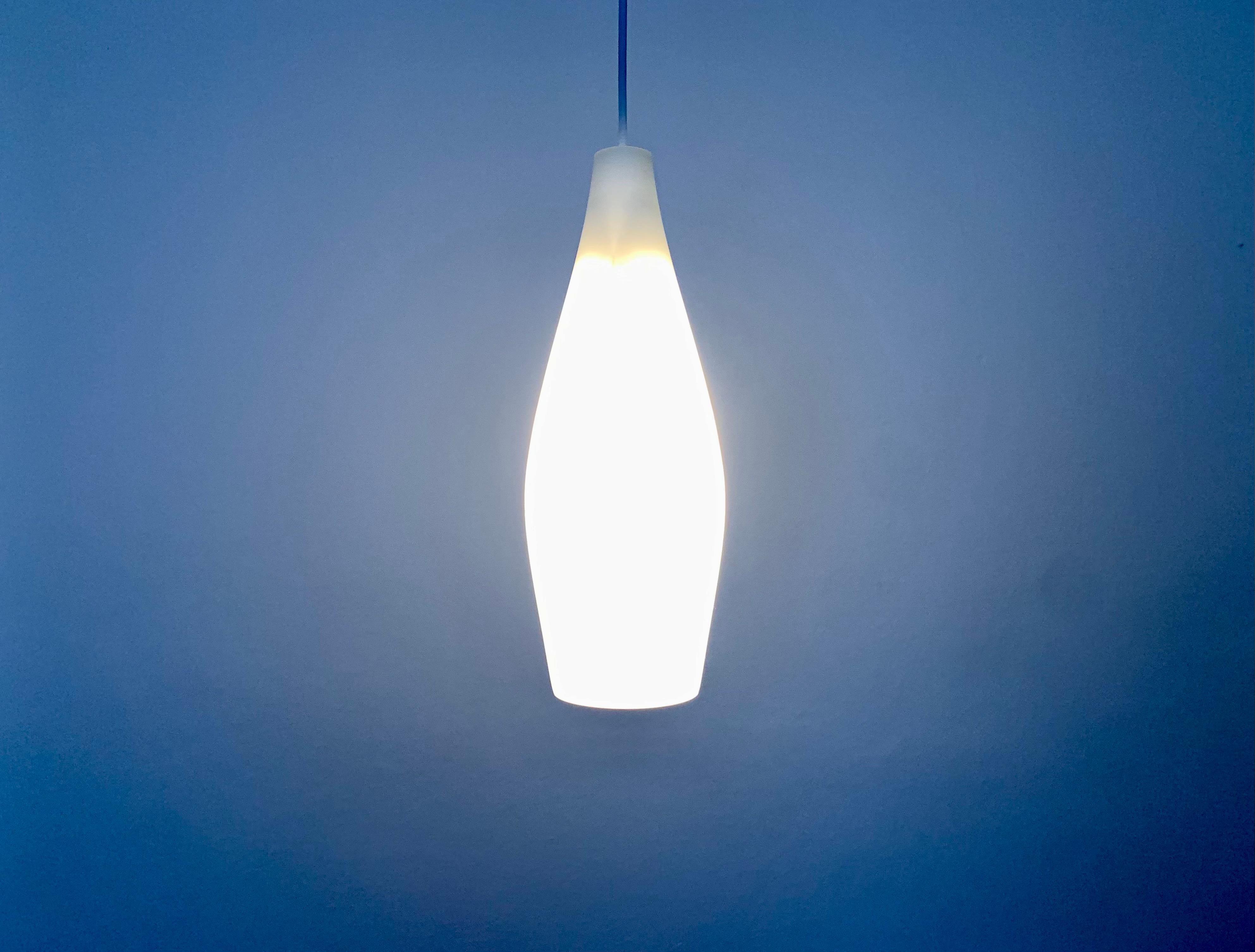 Opaline Glass Pendant Lamp by Aloys Gangkofner for Peill and Putzler For Sale 3