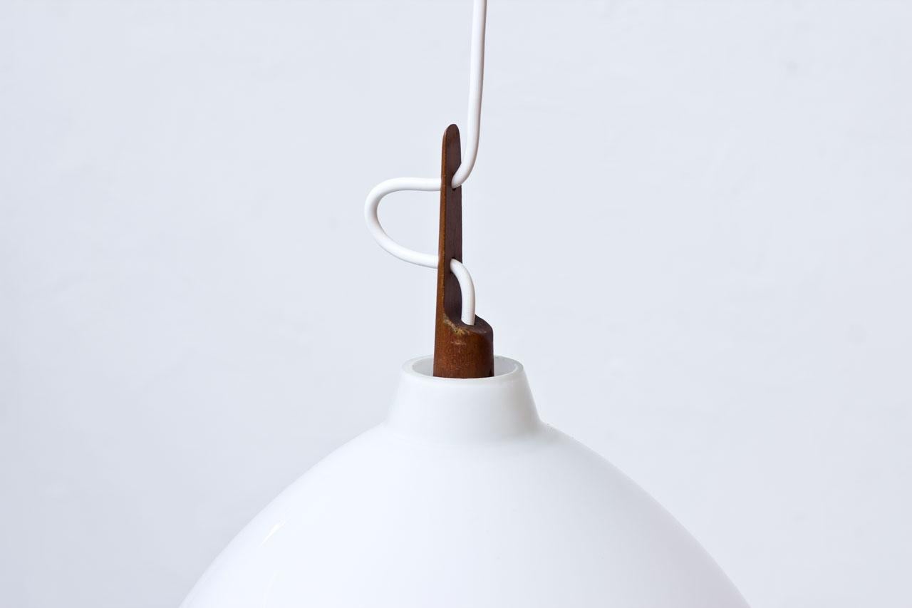 Opaline Glass Pendant Lamp by Hans-Agne Jakobsson, Sweden, 1950s In Good Condition In Stockholm, SE