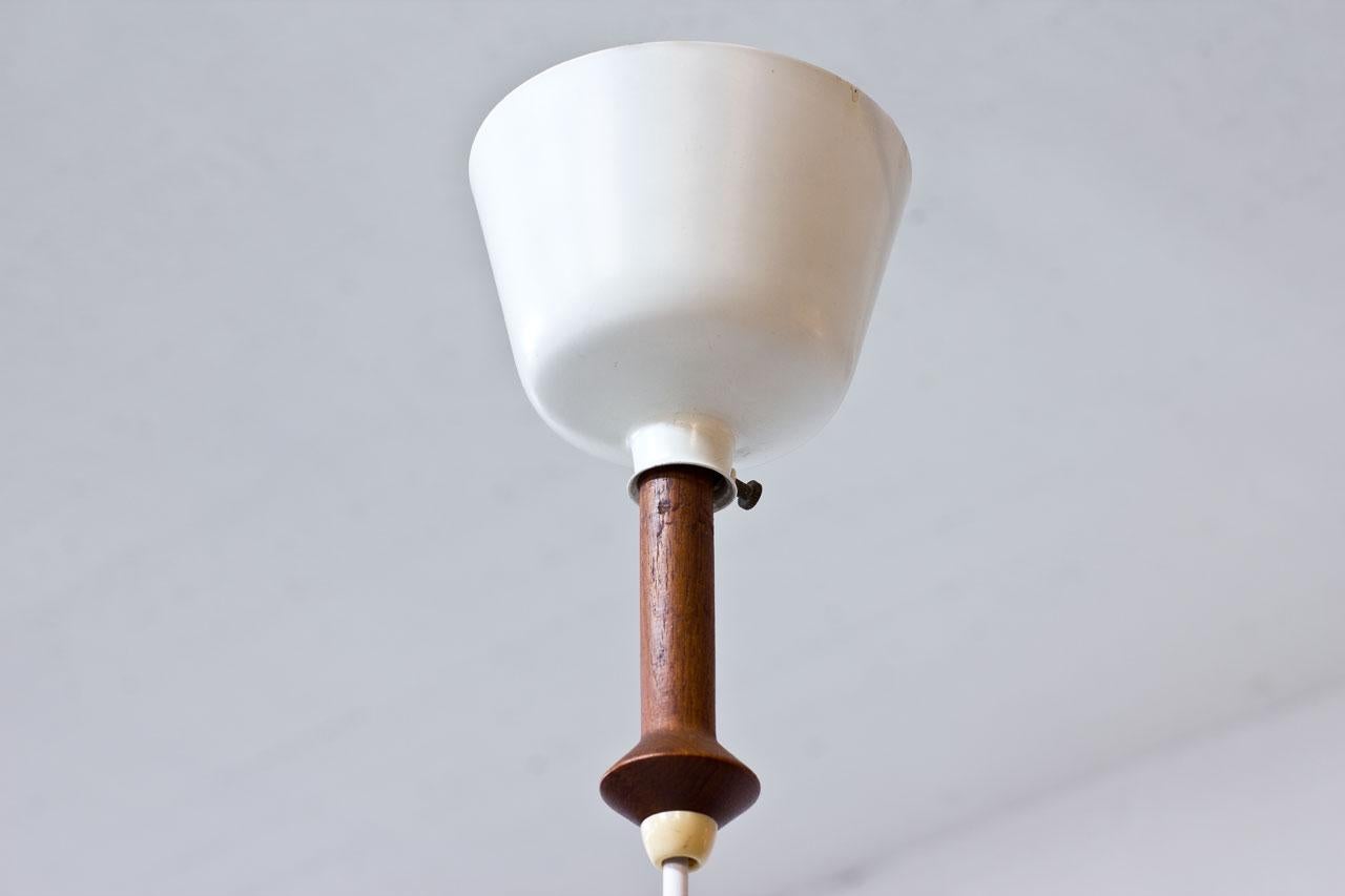 Mid-20th Century Opaline Glass Pendant Lamp by Hans-Agne Jakobsson, Sweden, 1950s