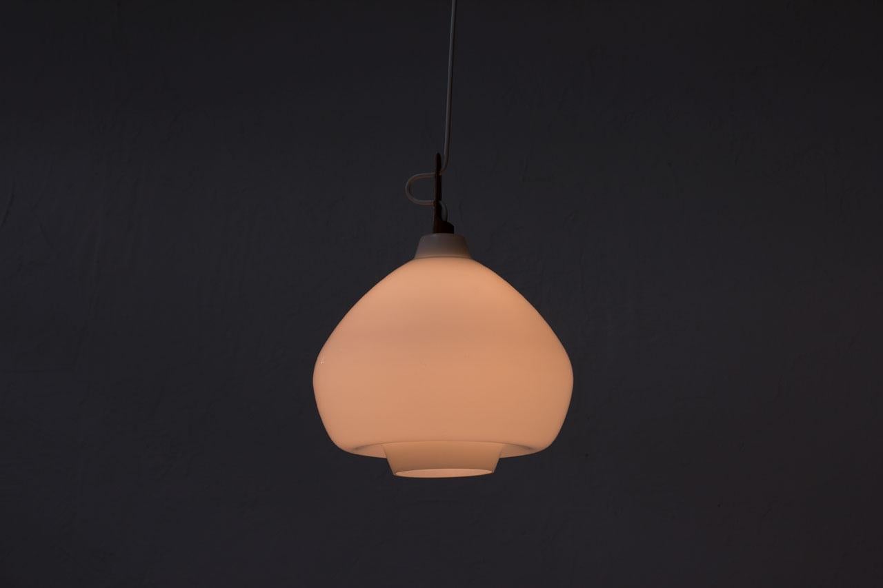 Opaline Glass Pendant Lamp by Hans-Agne Jakobsson, Sweden, 1950s 2