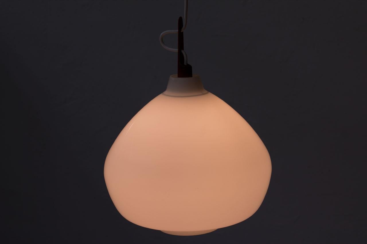 Opaline Glass Pendant Lamp by Hans-Agne Jakobsson, Sweden, 1950s 3