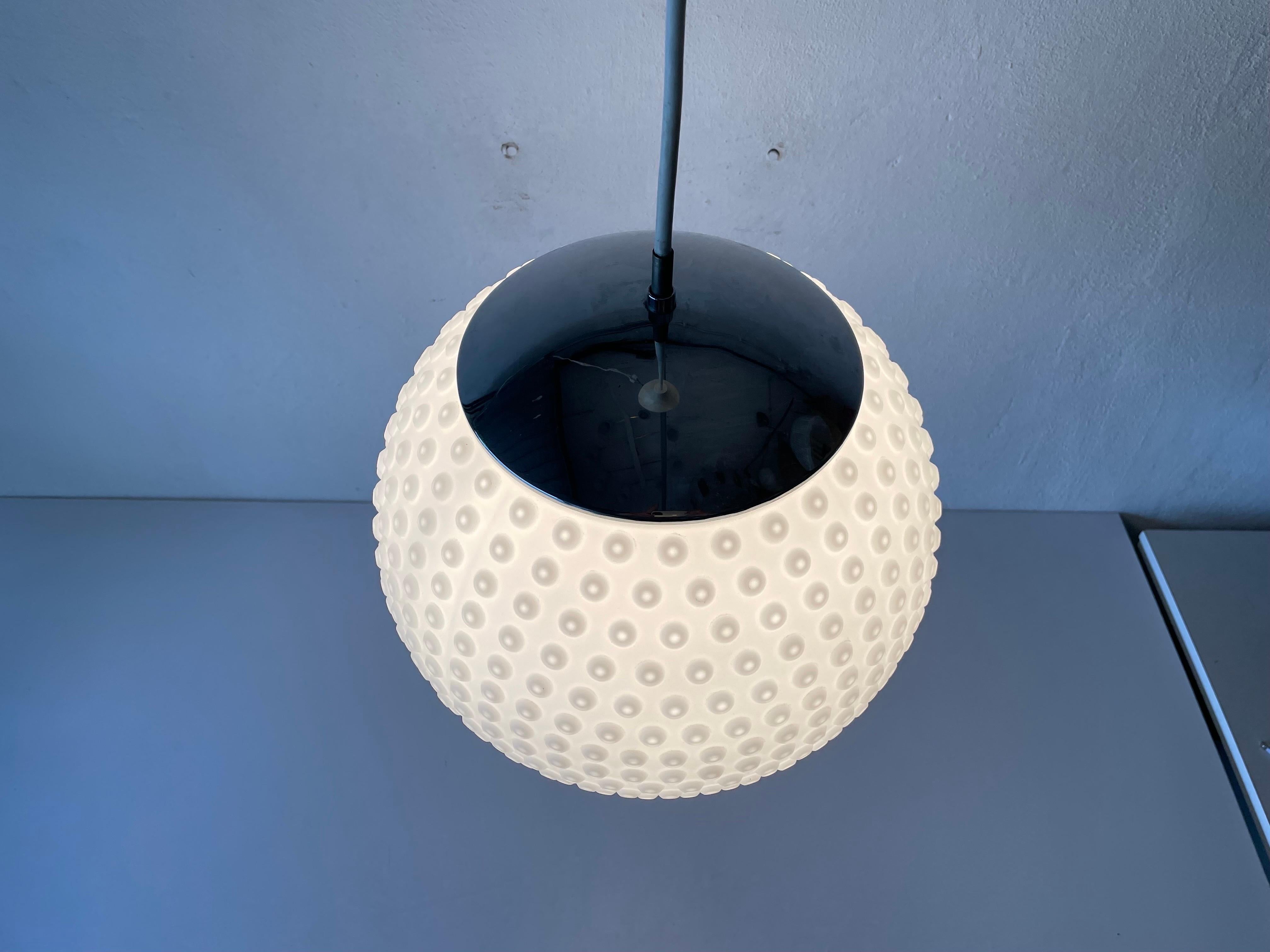 Opaline Glass Pendant Lamp by Rolf Krüger for Staff, 1970s, Germany For Sale 4