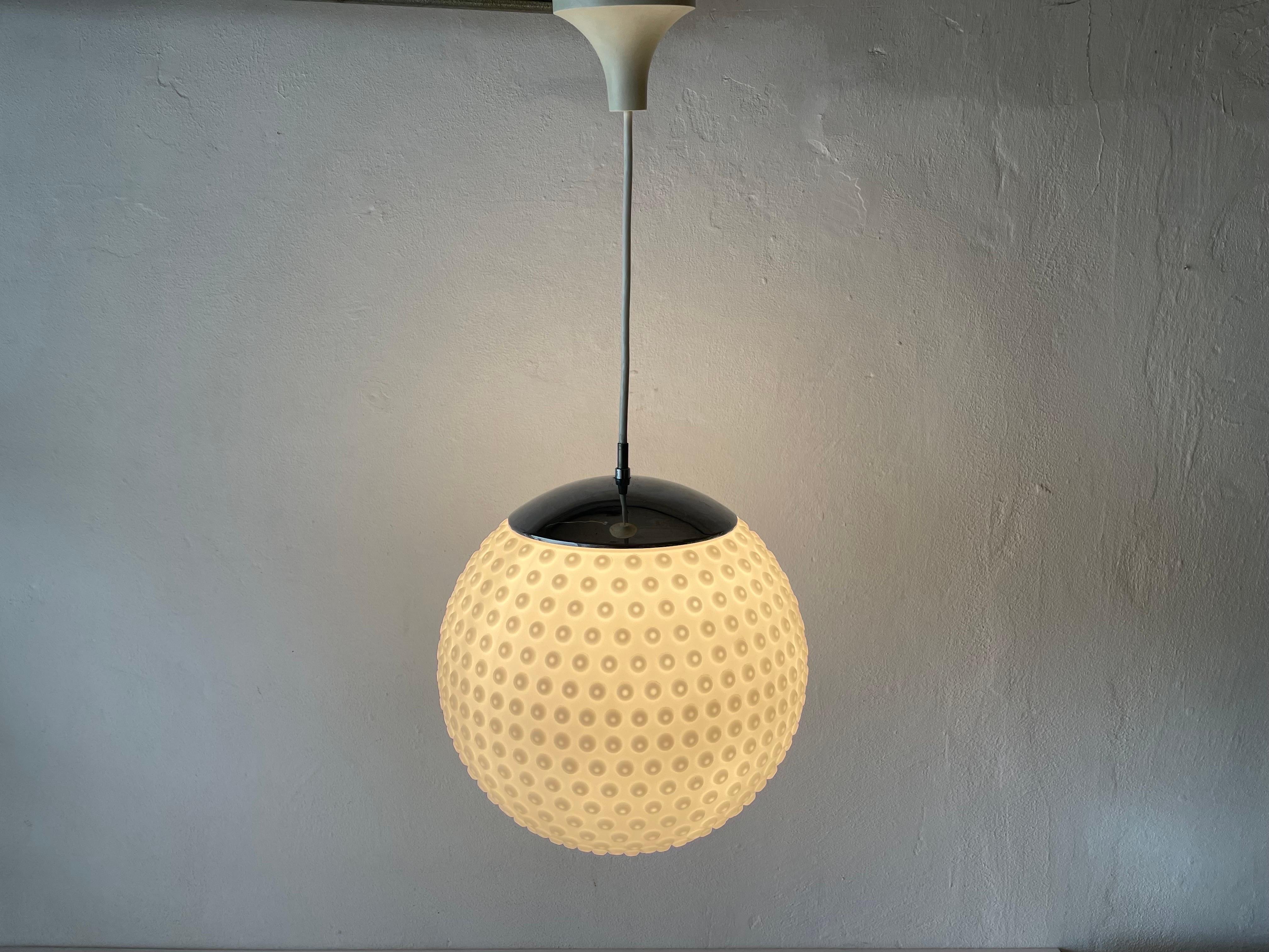 Opaline Glass Pendant Lamp by Rolf Krüger for Staff, 1970s, Germany For Sale 5