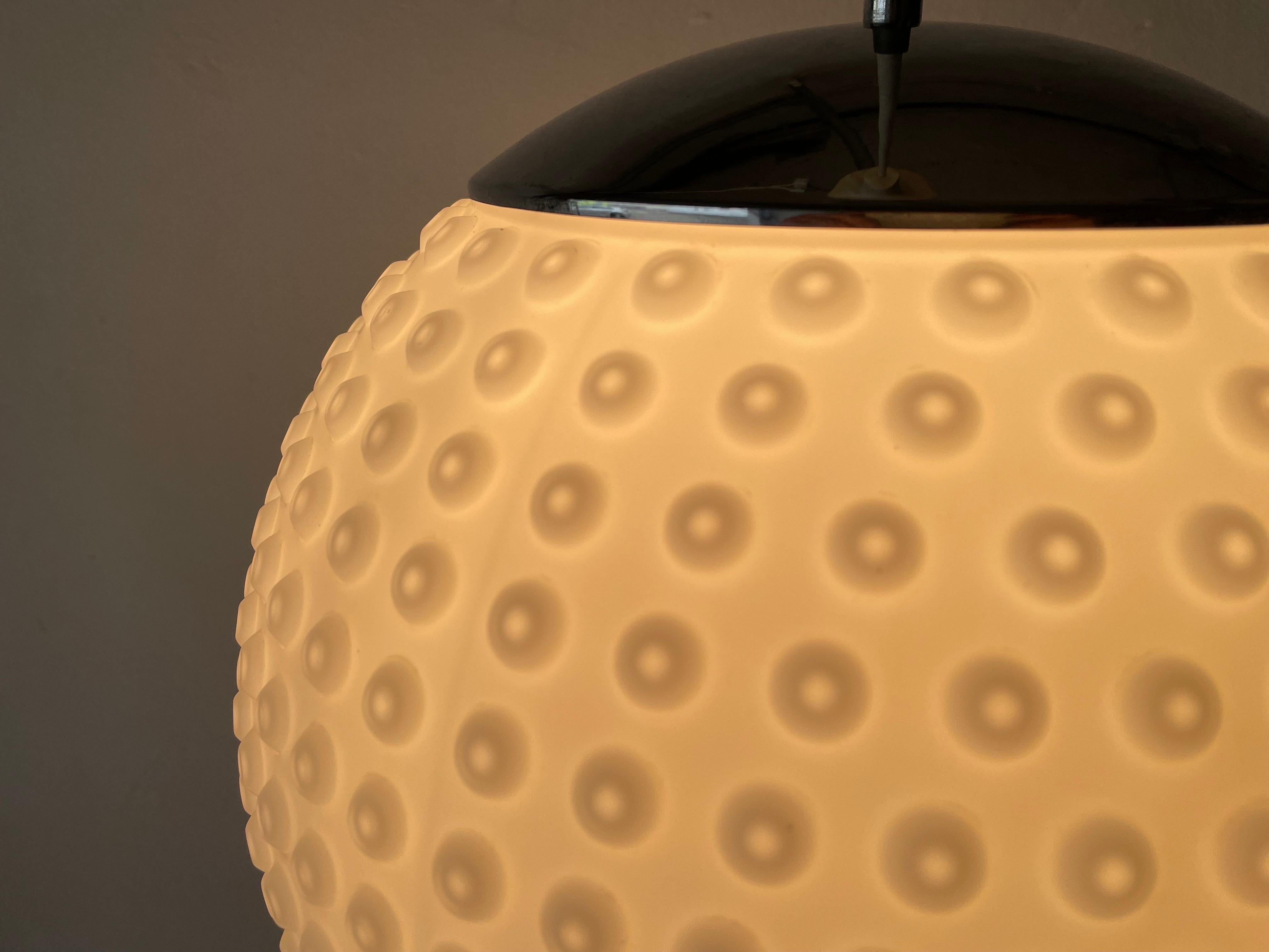 Opaline Glass Pendant Lamp by Rolf Krüger for Staff, 1970s, Germany For Sale 7