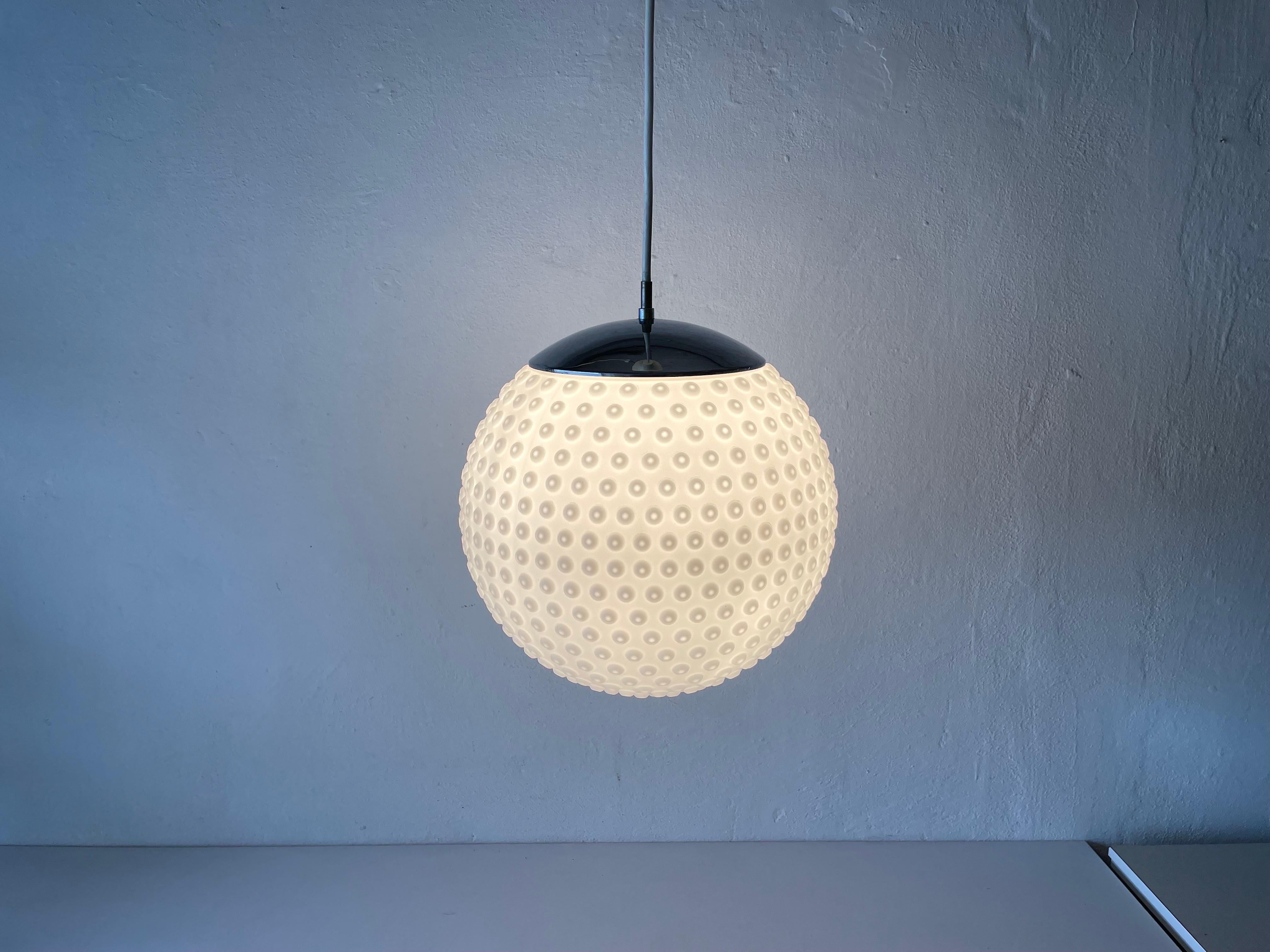 Opaline Glass Pendant Lamp by Rolf Krüger for Staff, 1970s, Germany For Sale 8