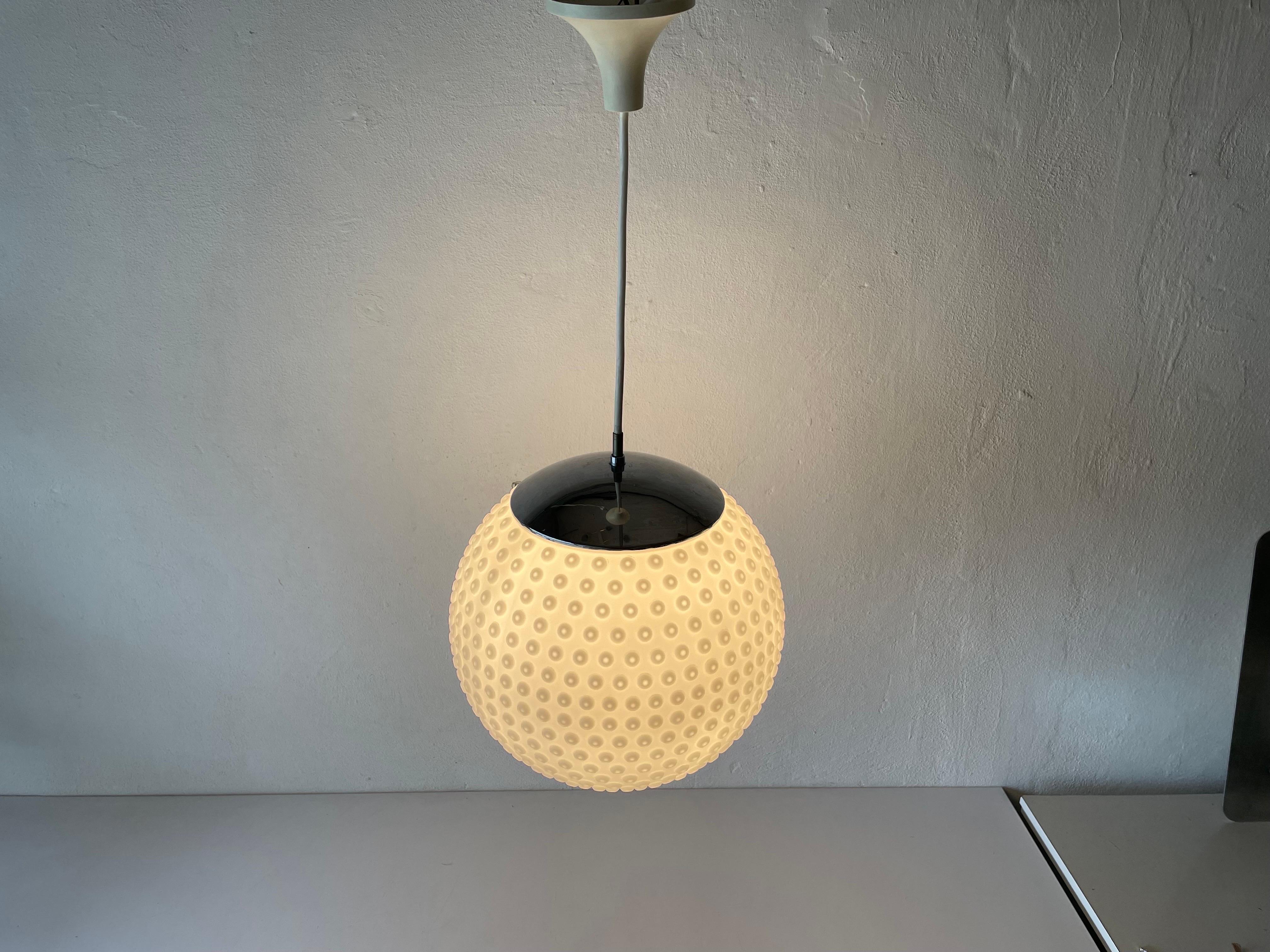Opaline Glass Pendant Lamp by Rolf Krüger for Staff, 1970s, Germany For Sale 9