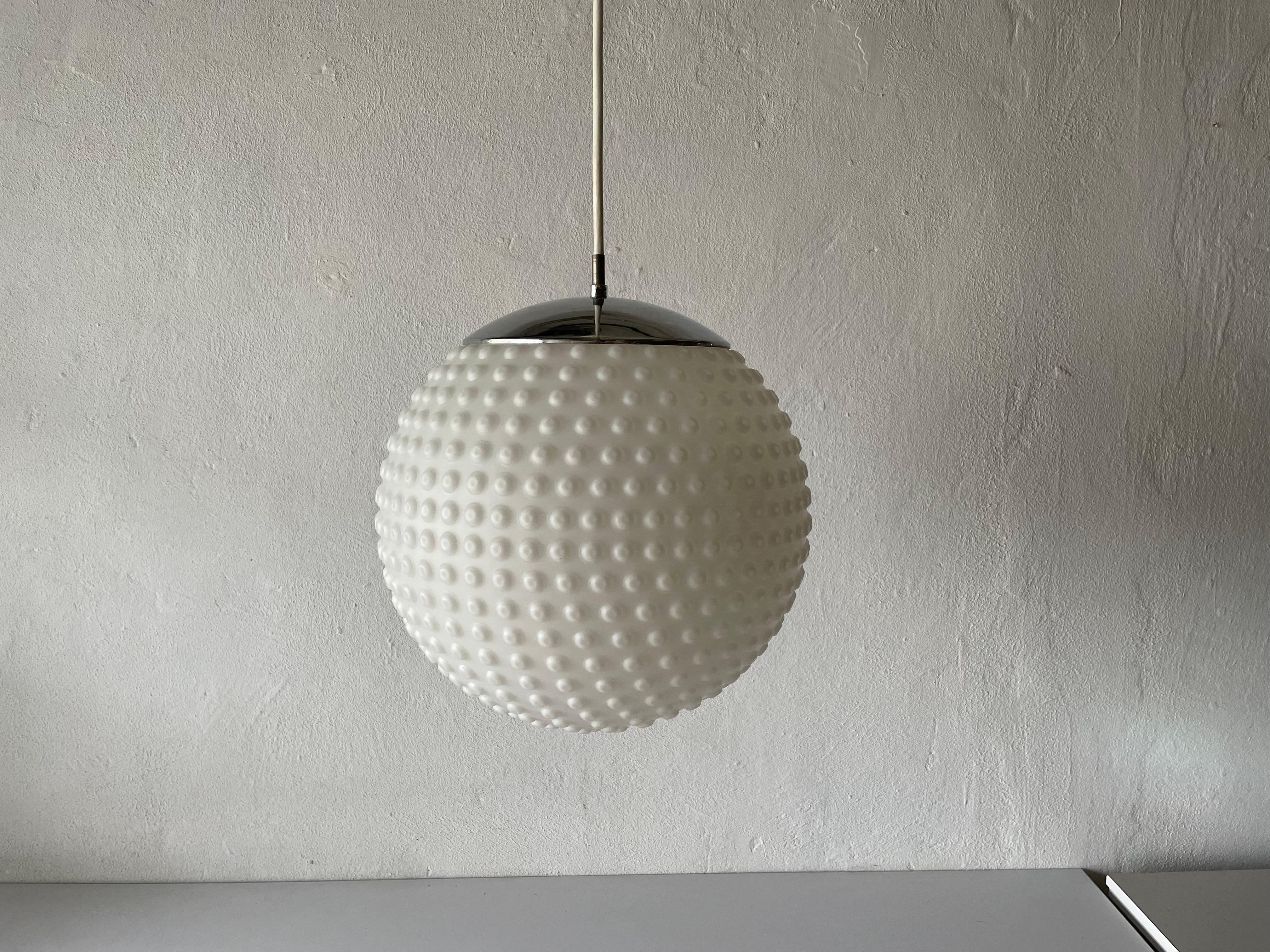 Opaline Glass Pendant Lamp by Rolf Krüger for Staff, 1970s, Germany For Sale 1