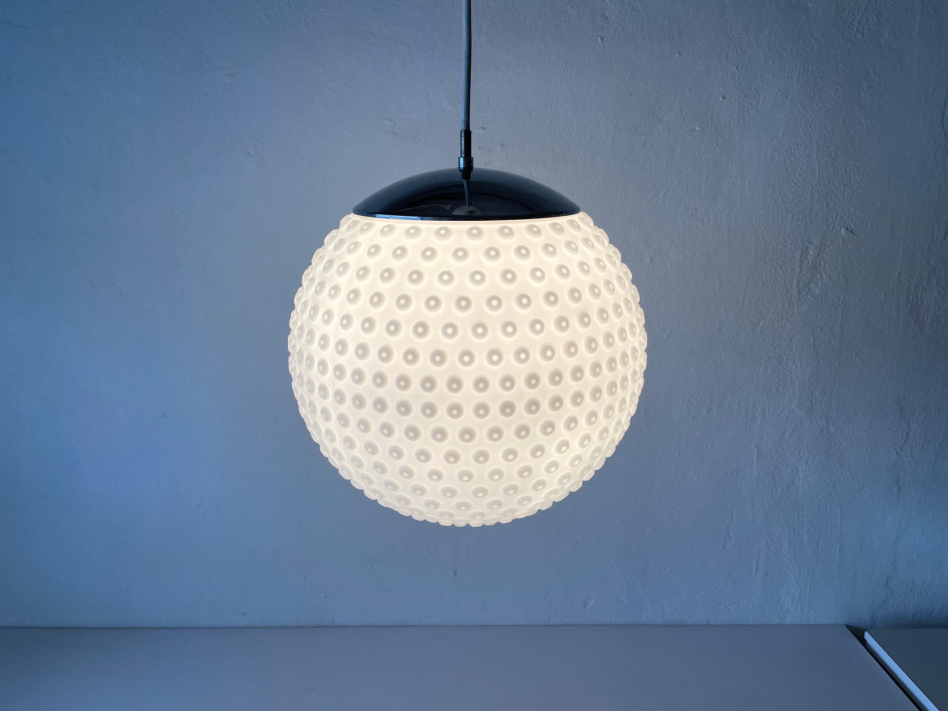 Opaline Glass Pendant Lamp by Rolf Krüger for Staff, 1970s, Germany For Sale 2