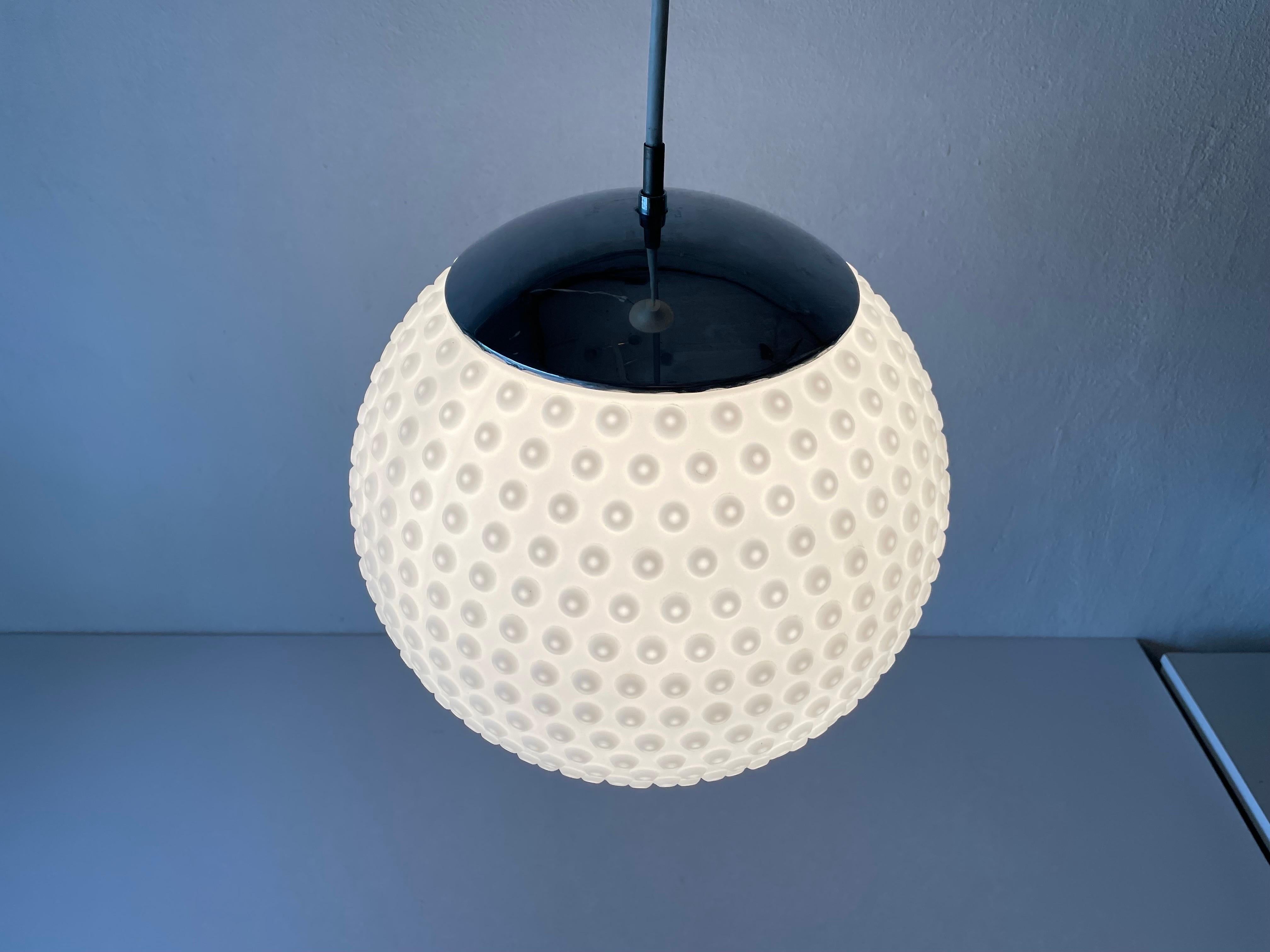 Opaline Glass Pendant Lamp by Rolf Krüger for Staff, 1970s, Germany For Sale 3