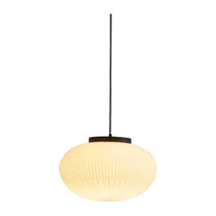 Opaline Glass Pendant with Structured Sphere