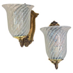Antique Opaline Glass Sconces