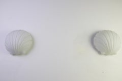 Opaline Glass Shell Wall Lamps by Glashütte Limburg, 1960s, Germany