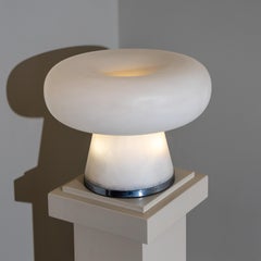 Opaline Glass Table Lamp, attributed to Fontana Arte, Italy, 1960s