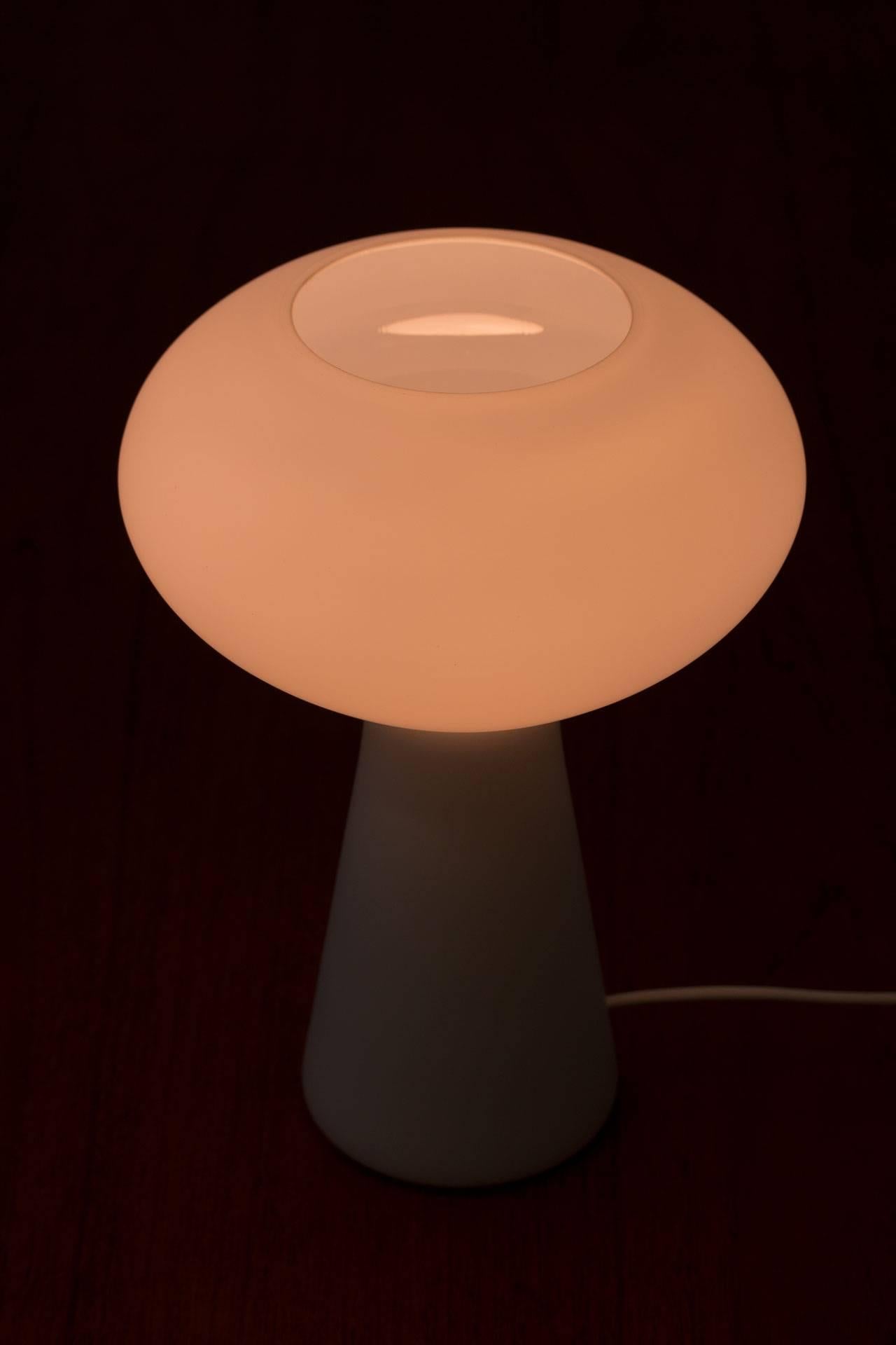 Opaline Glass Table Lamp by Uno Westerberg for Böhlmarks, Sweden, 1950s 2