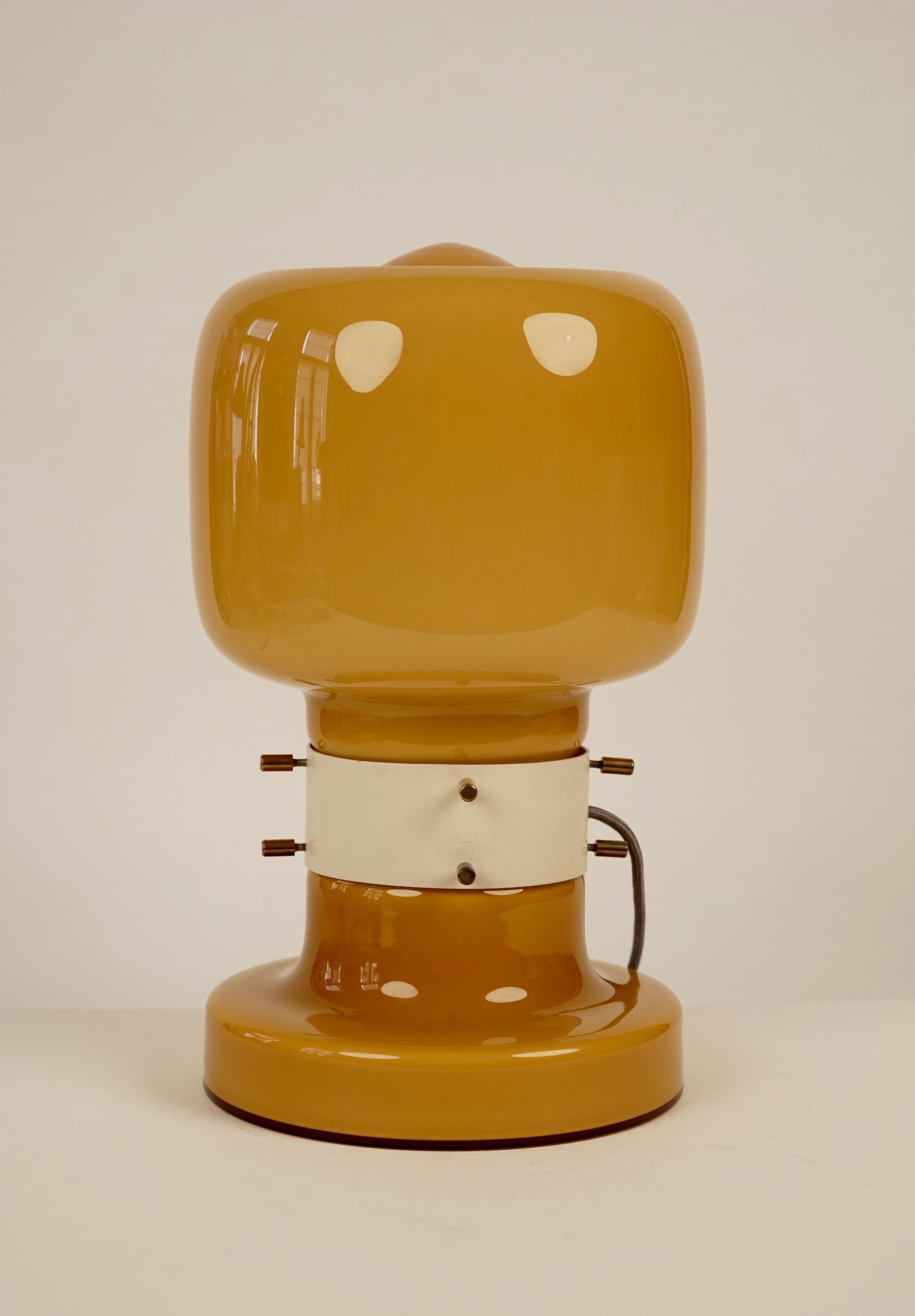 Modern Opaline Glass Table Lamp from 1970s