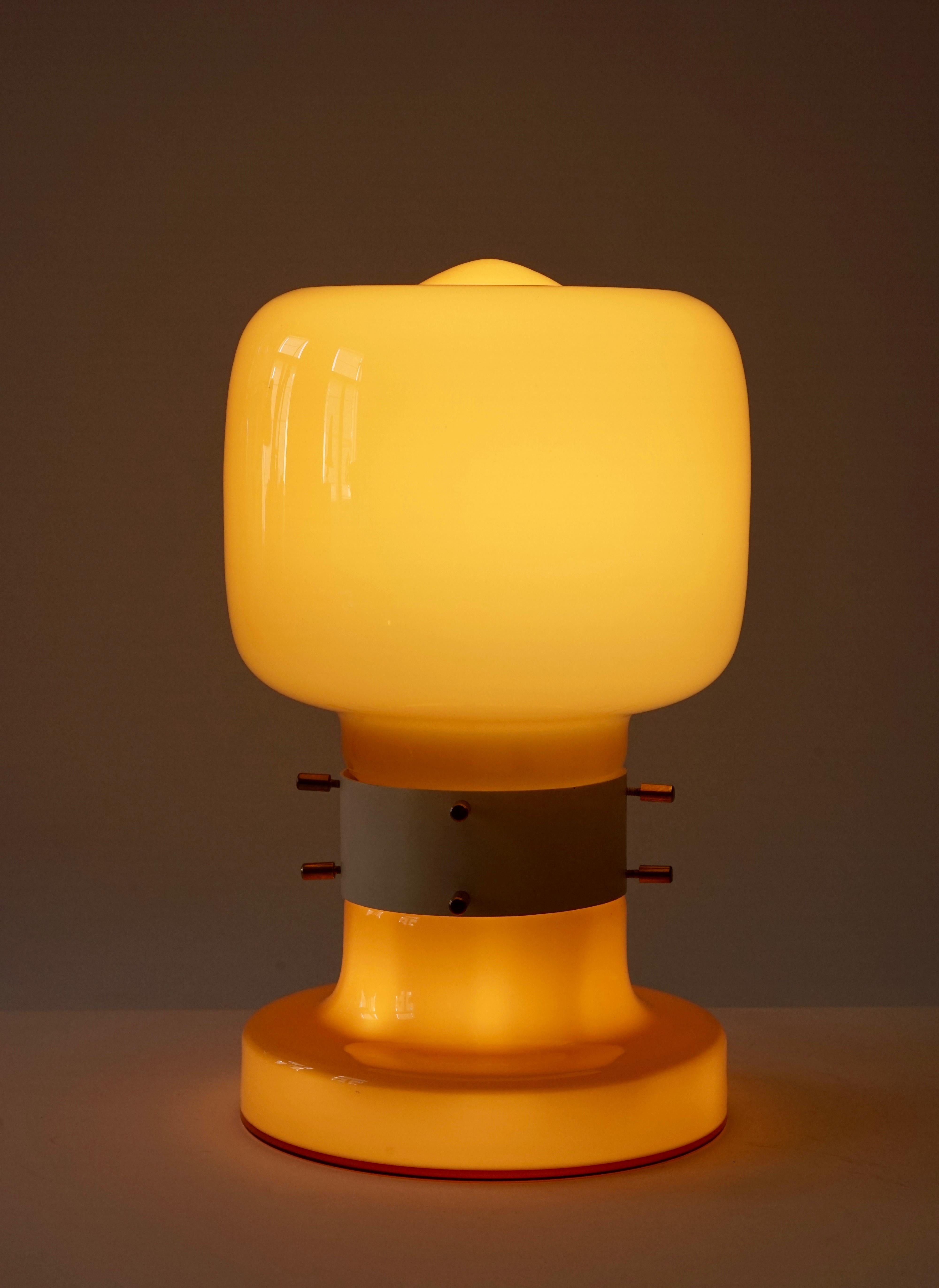 Late 20th Century Opaline Glass Table Lamp from 1970s
