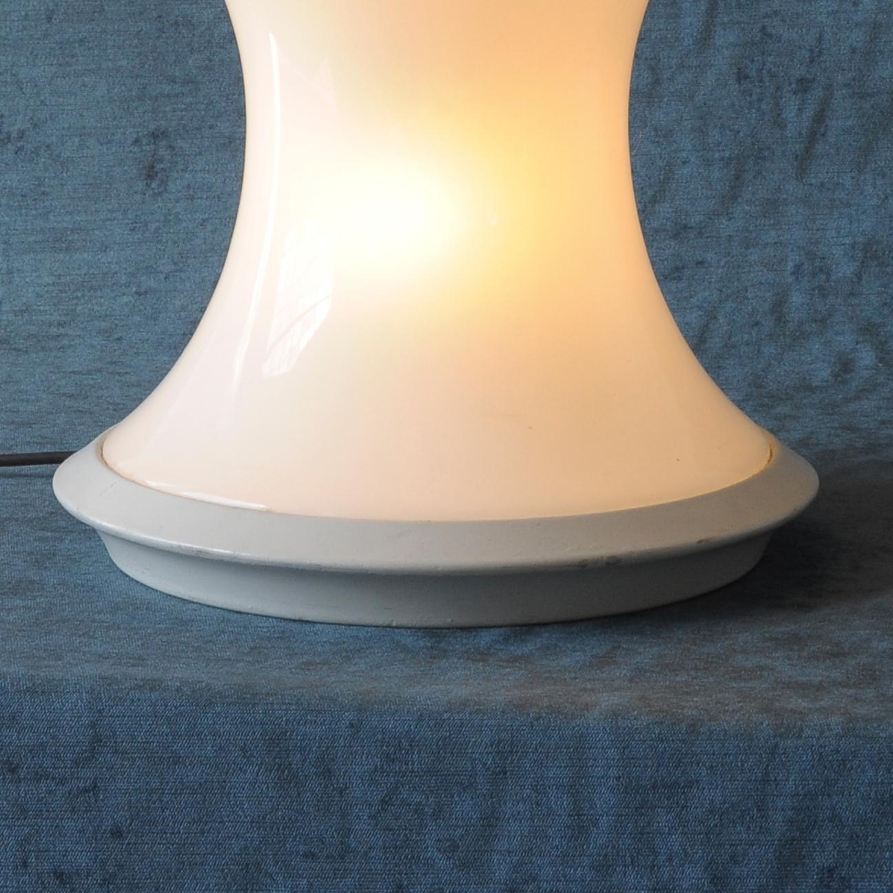 Opaline Glass White Foot Soldier Floor Lamp, Italy, 1970s For Sale 1
