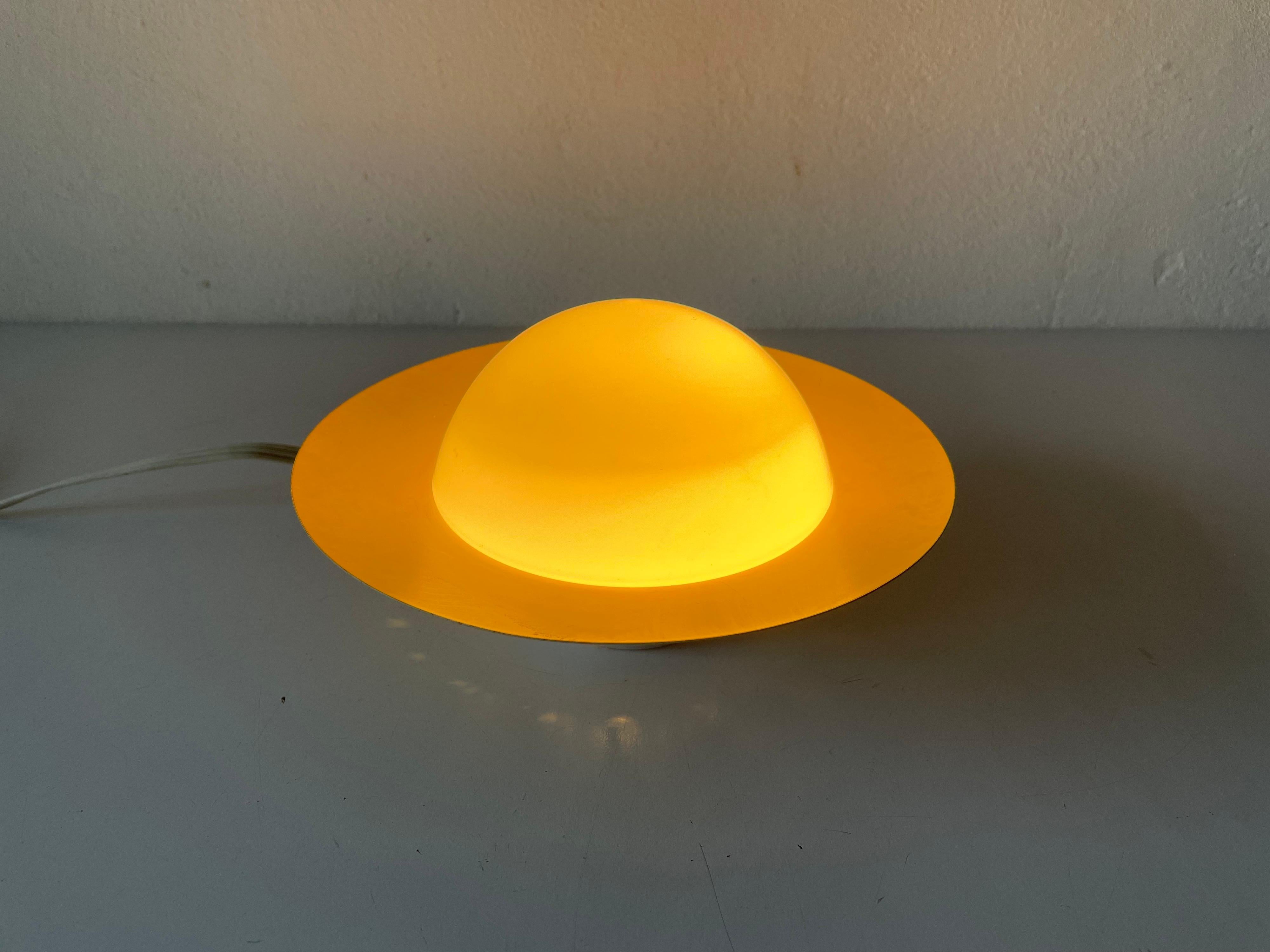 Opaline Glass Yellow Small Flush Mount by Kaiser Leuchten, 1960s, Germany 4