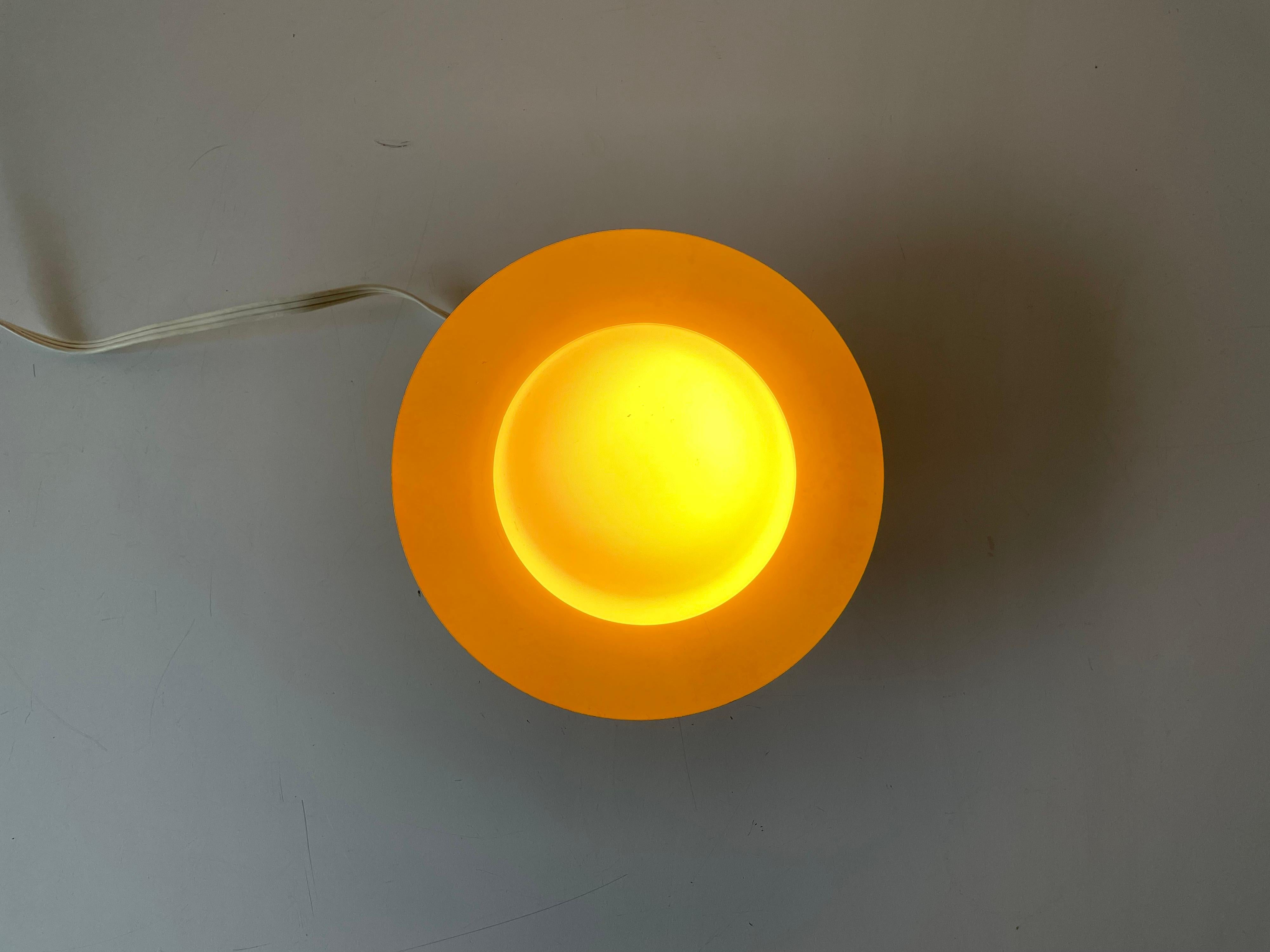 Opaline Glass Yellow Small Flush Mount by Kaiser Leuchten, 1960s, Germany 6