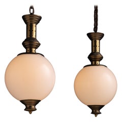 Opaline Globe Pendant, Italy, circa 1940