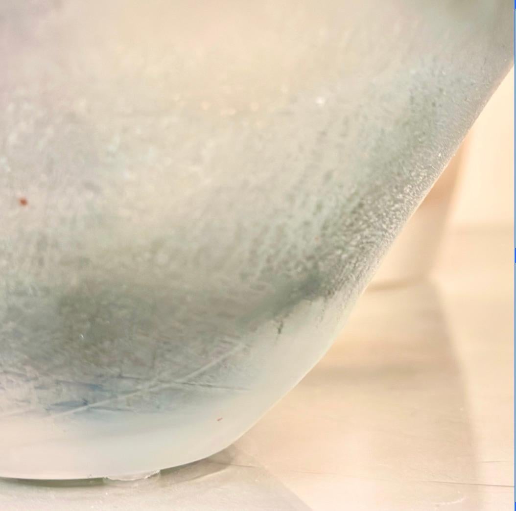 Italian Opaline Iridescent Murano Glass Bowl For Sale