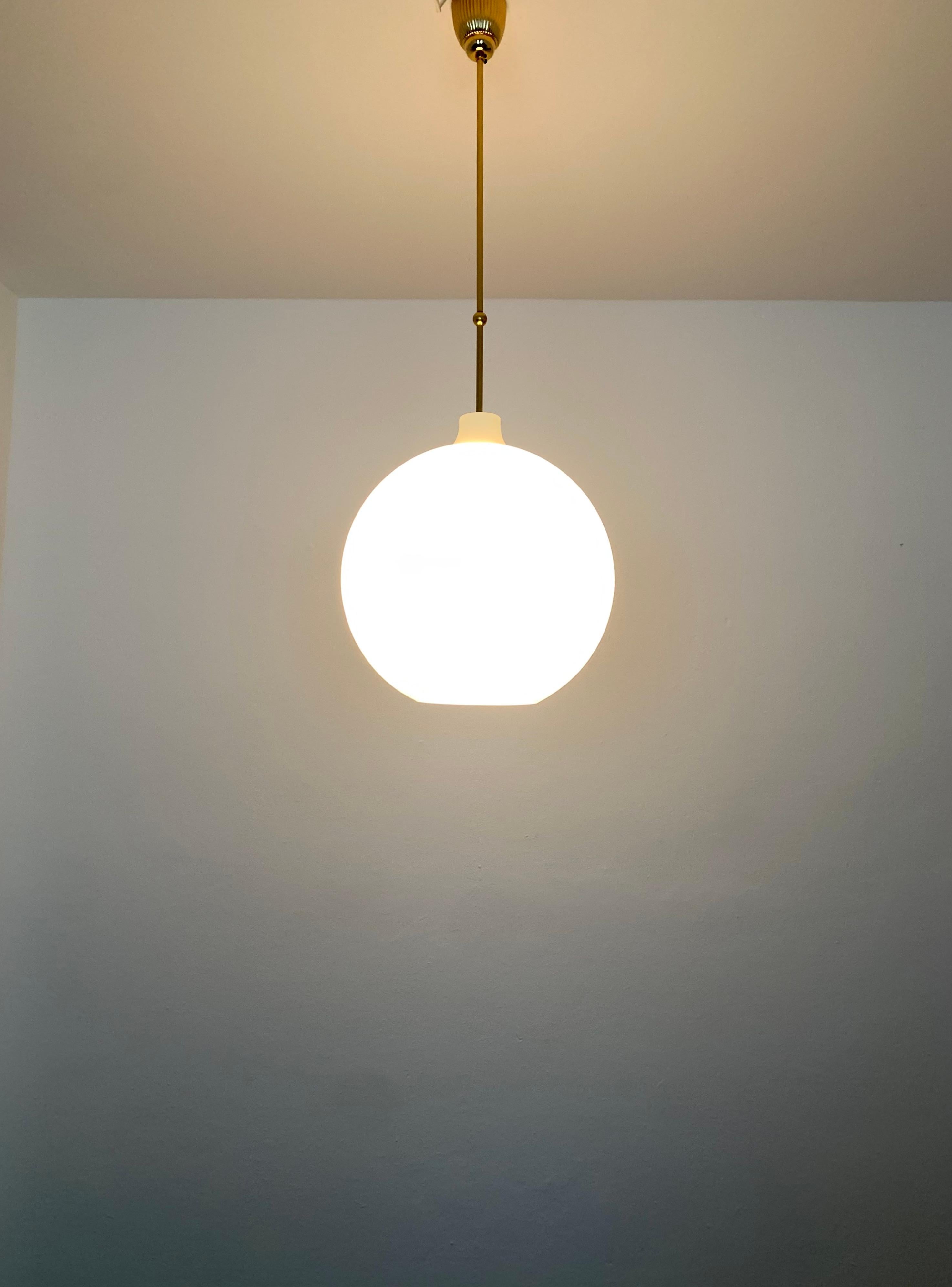 Mid-20th Century Opaline Lamp by Aloys Gangkofner for Peill and Putzler For Sale