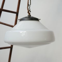 Opaline Midcentury Pendant Saucer Lights '4'