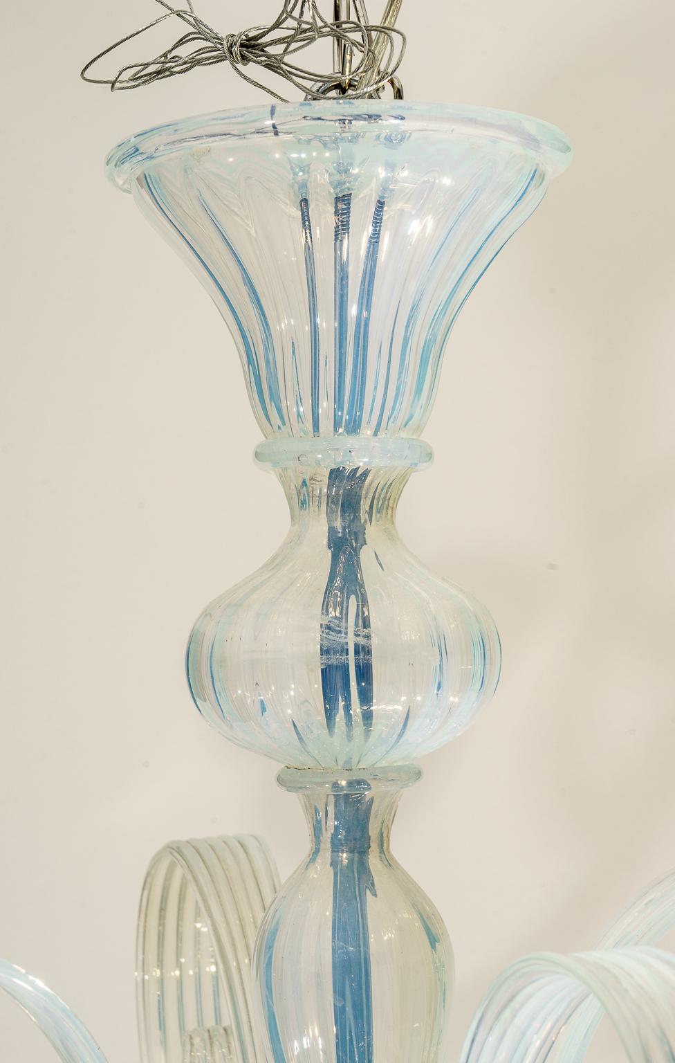 Opaline Murano Glass Chandelier 3