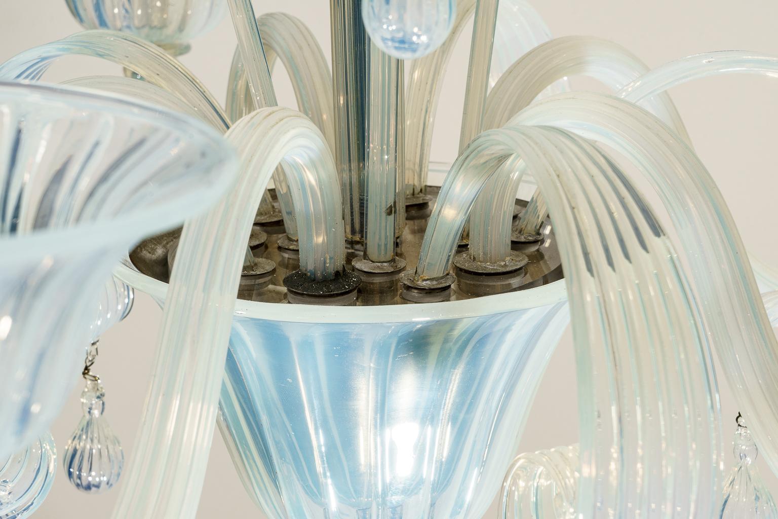 Opaline Murano Glass Chandelier 1