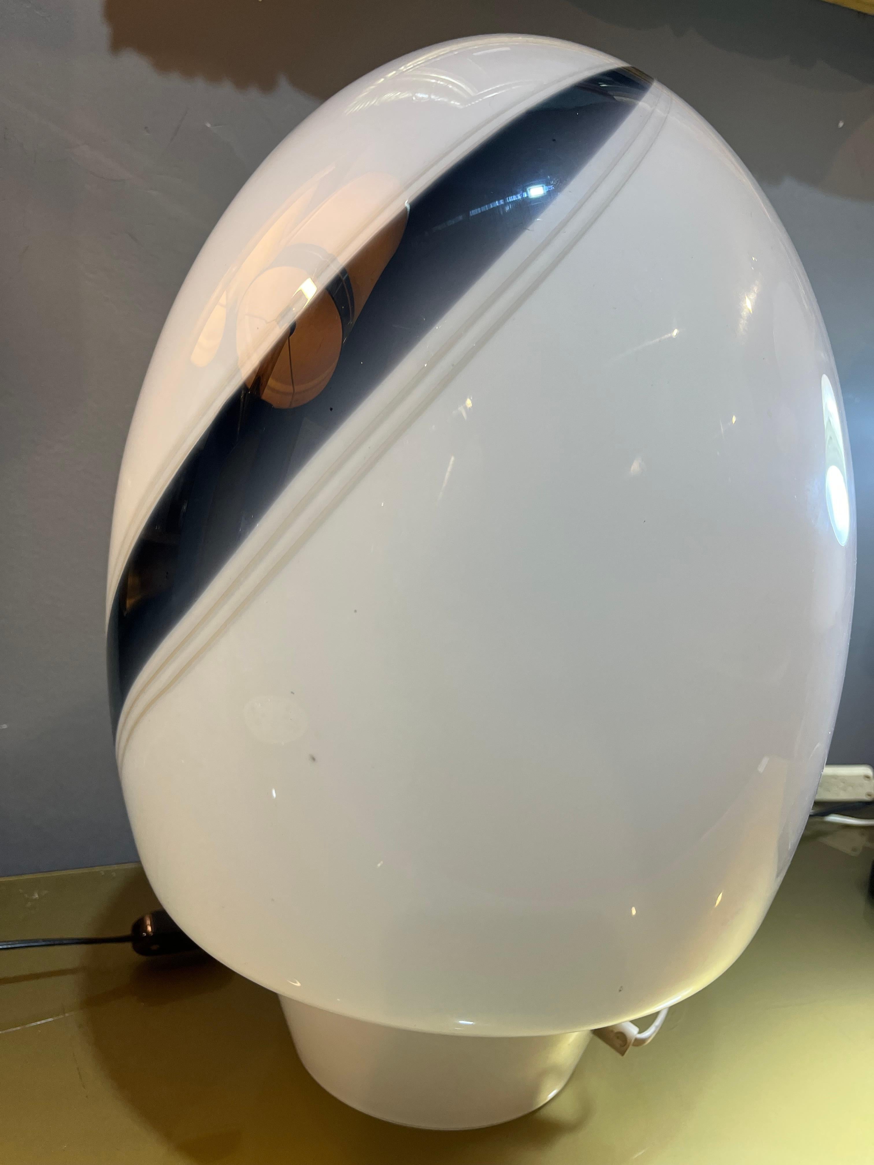 lampara de cristal opalino de murano de los años 80 por los maestros vidrieros de murano en venta 6