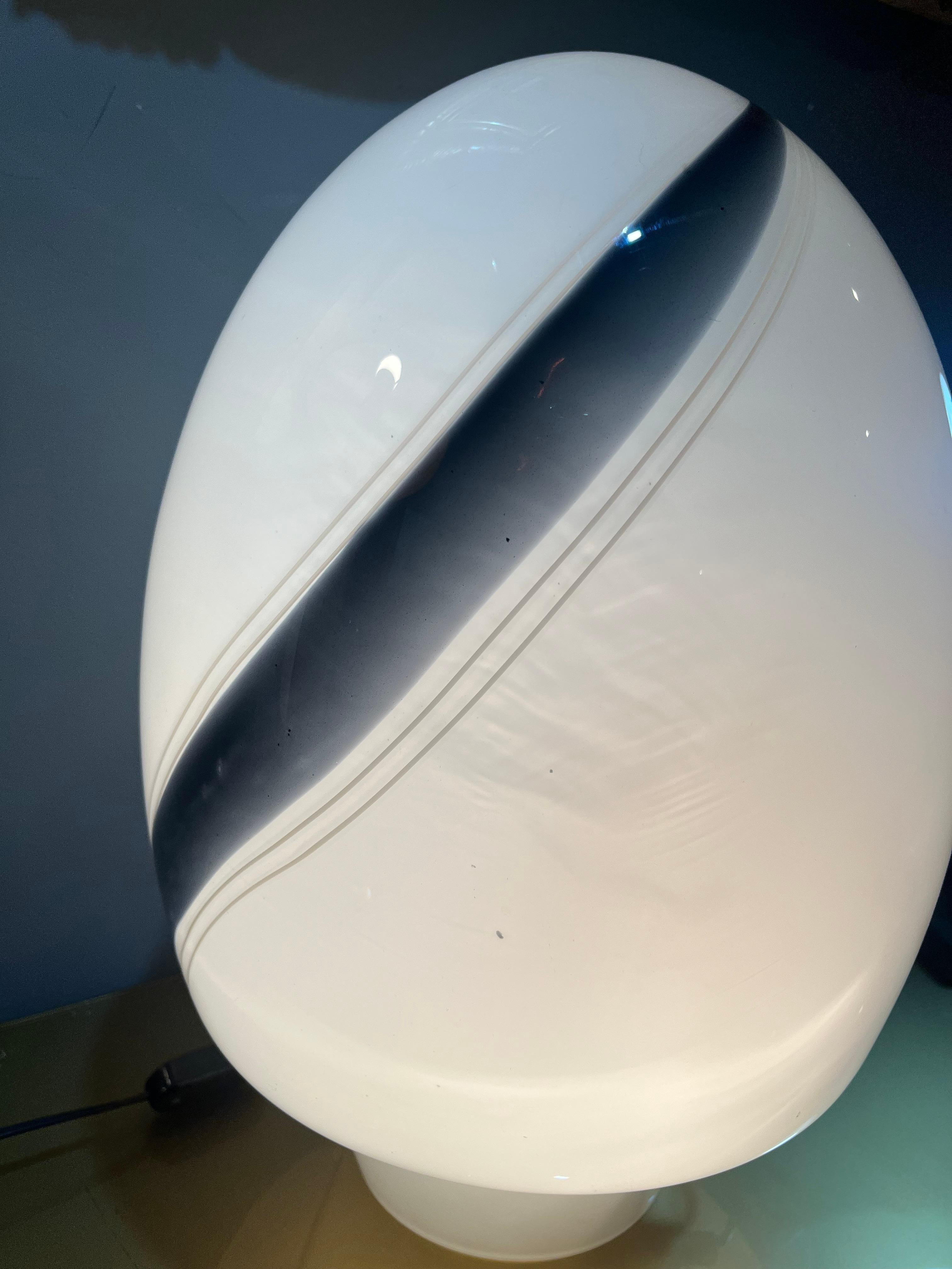 lampara de cristal opalino de murano de los años 80 por los maestros vidrieros de murano en venta 3