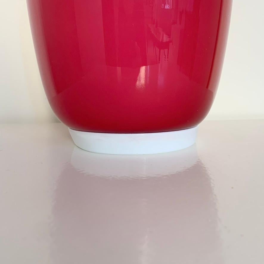 Jarrón de cristal opalino de Murano para Venini , hacia 1970, Italia. en venta 4