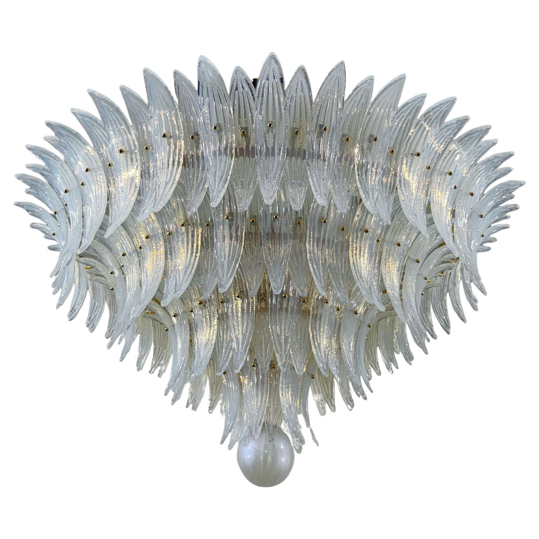 Opaline Palmette Chandelier by Fabio Ltd For Sale