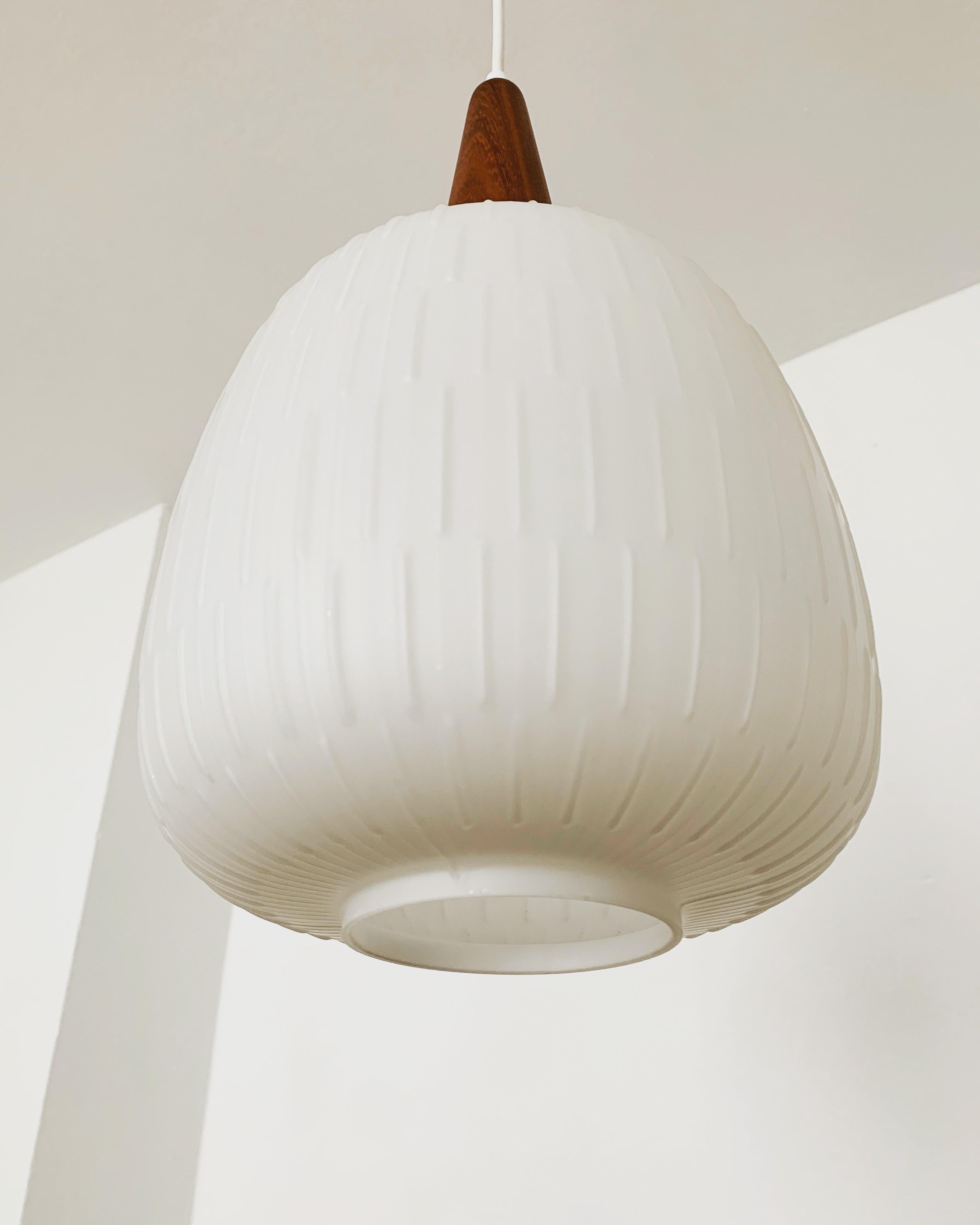 Opaline Pendant Lamp by Aloys Gangkofner for Peill and Putzler In Good Condition For Sale In München, DE