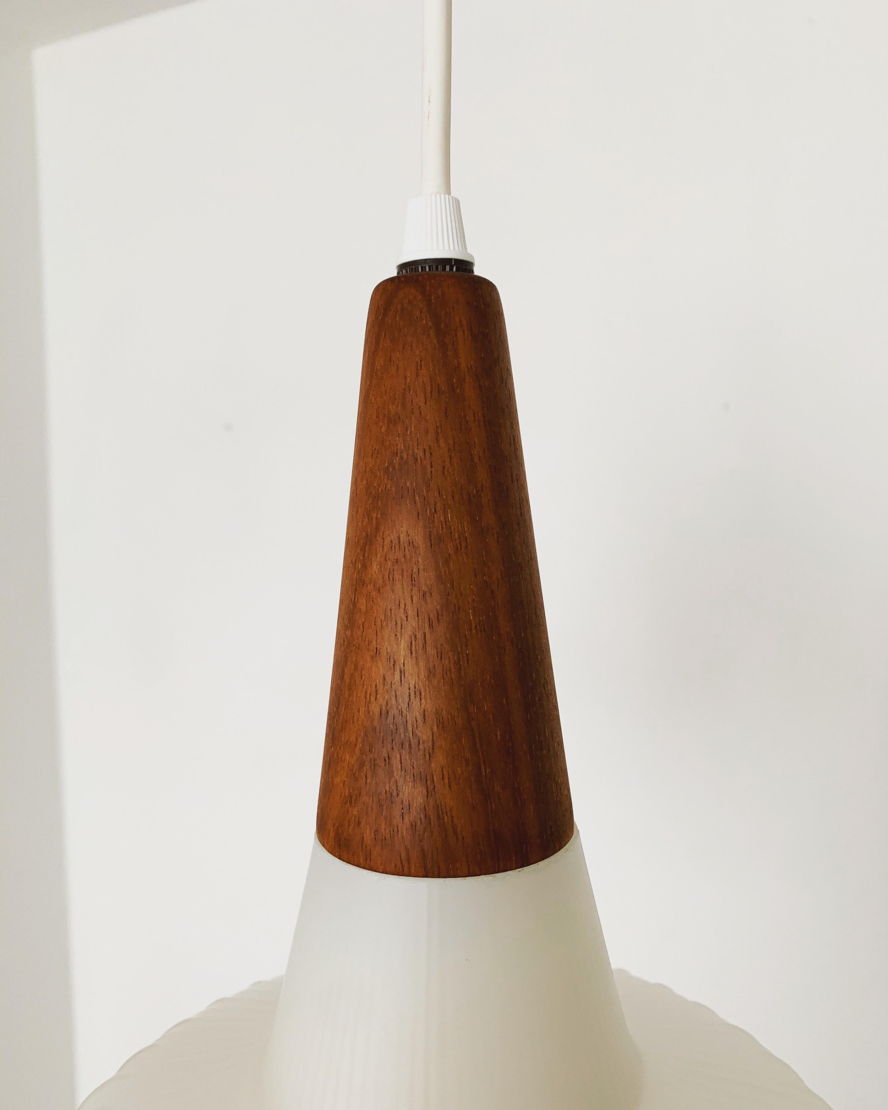 Opaline Glass Opaline Pendant Lamp by Aloys Gangkofner for Peill and Putzler For Sale