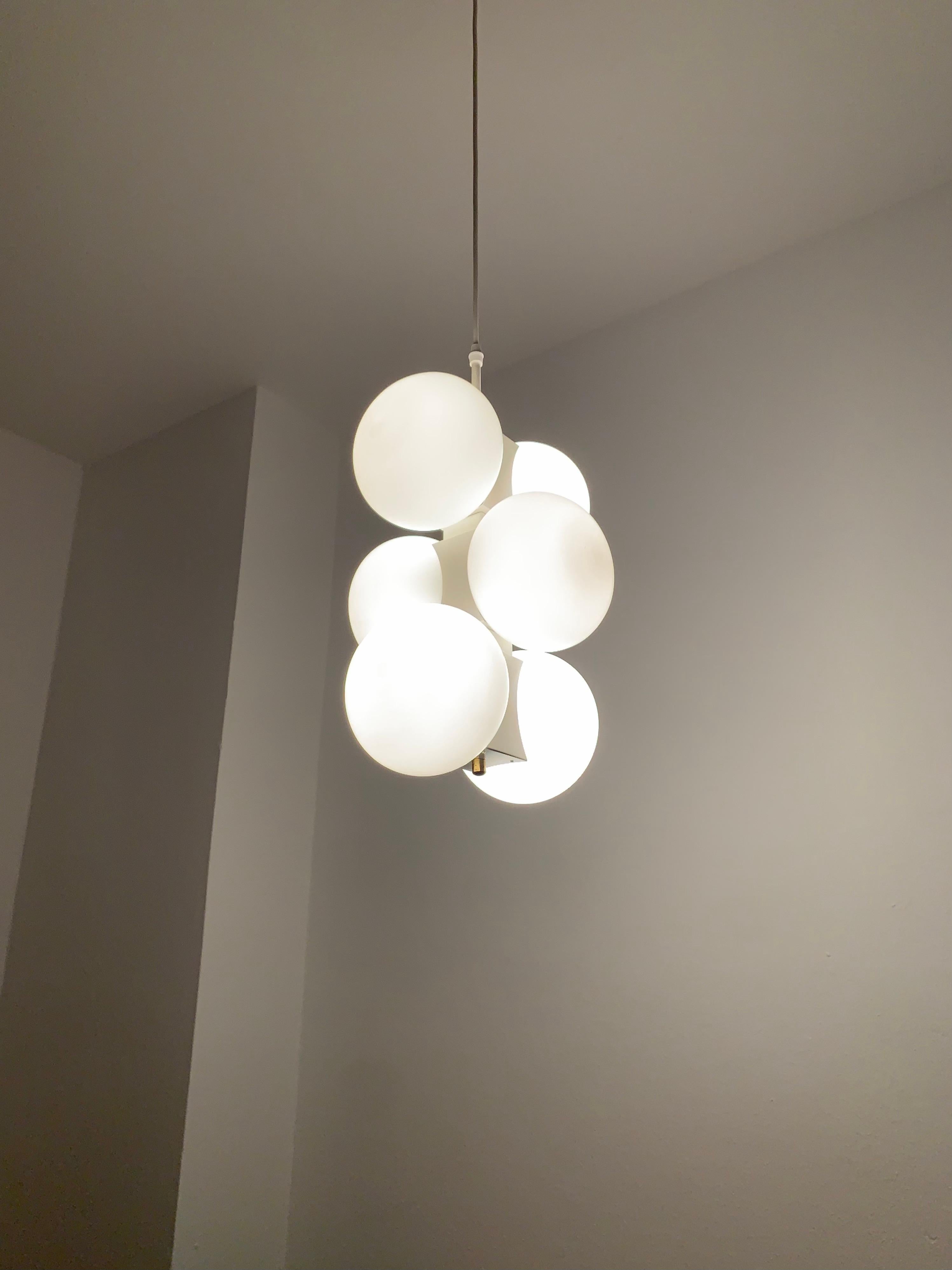 Opaline Pendant Lamp by Kaiser Leuchten For Sale 3