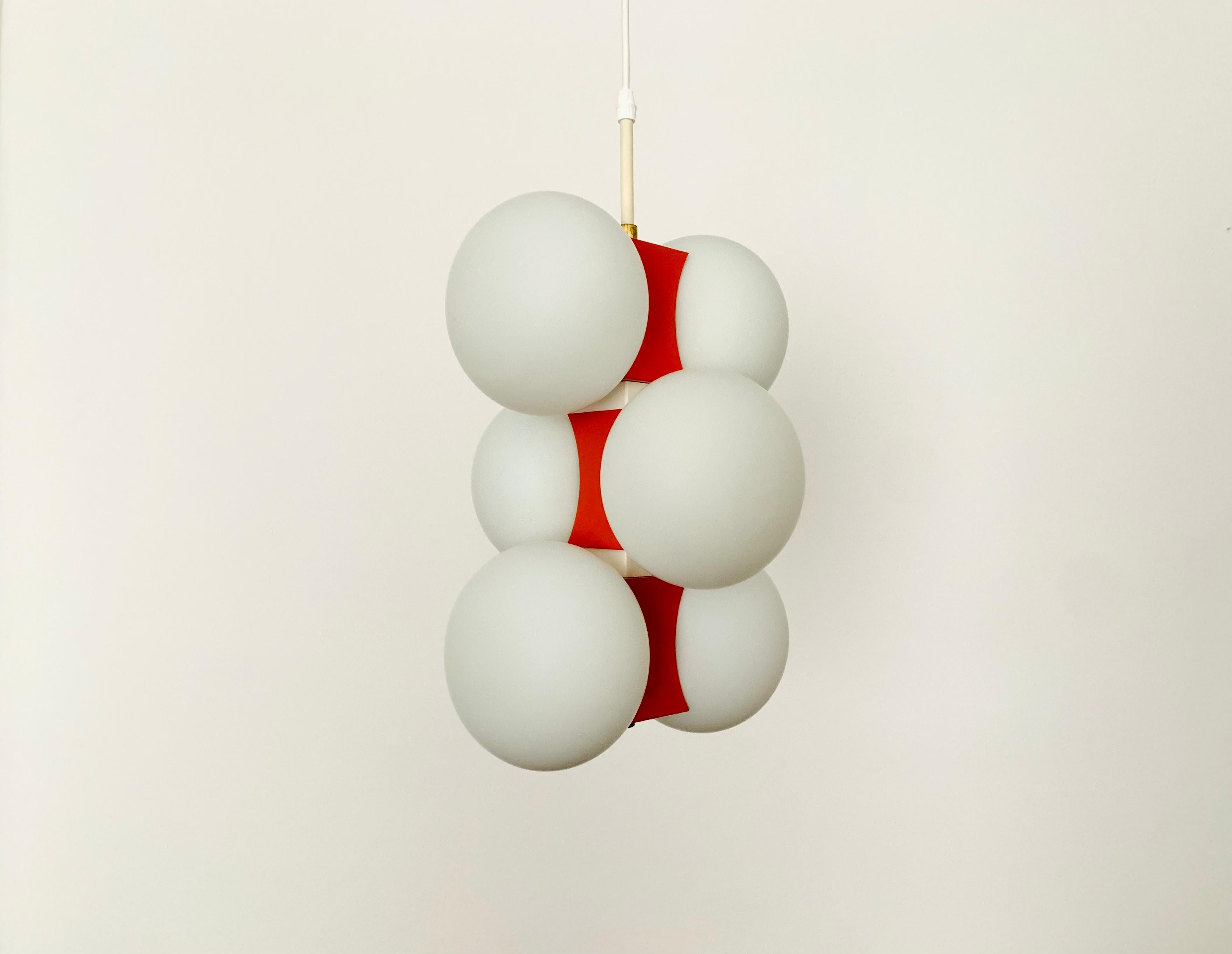 Opaline Pendant Lamp by Kaiser Leuchten In Good Condition For Sale In München, DE