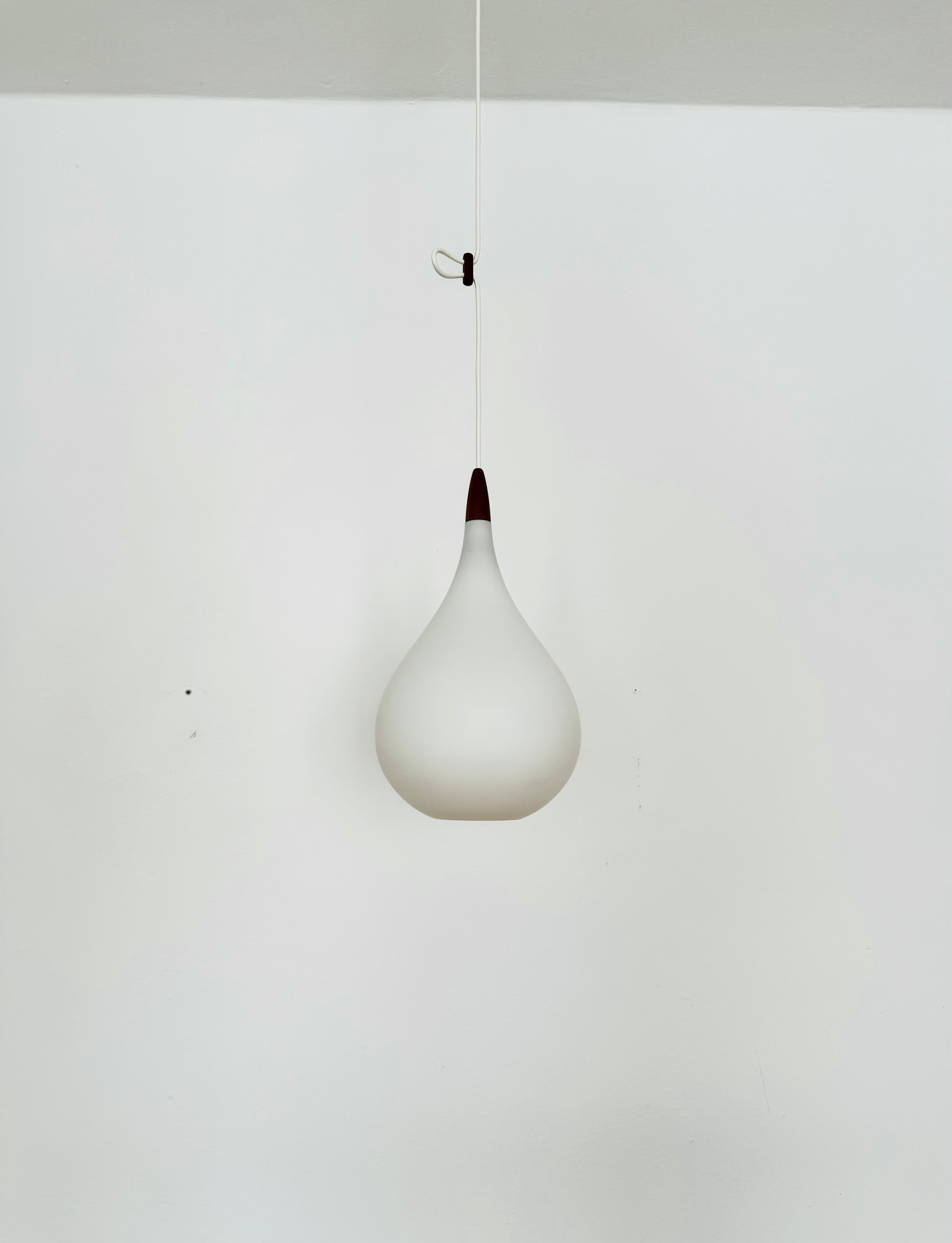 Scandinavian Modern Opaline Pendant Lamp by Uno and Östen Krist For Sale