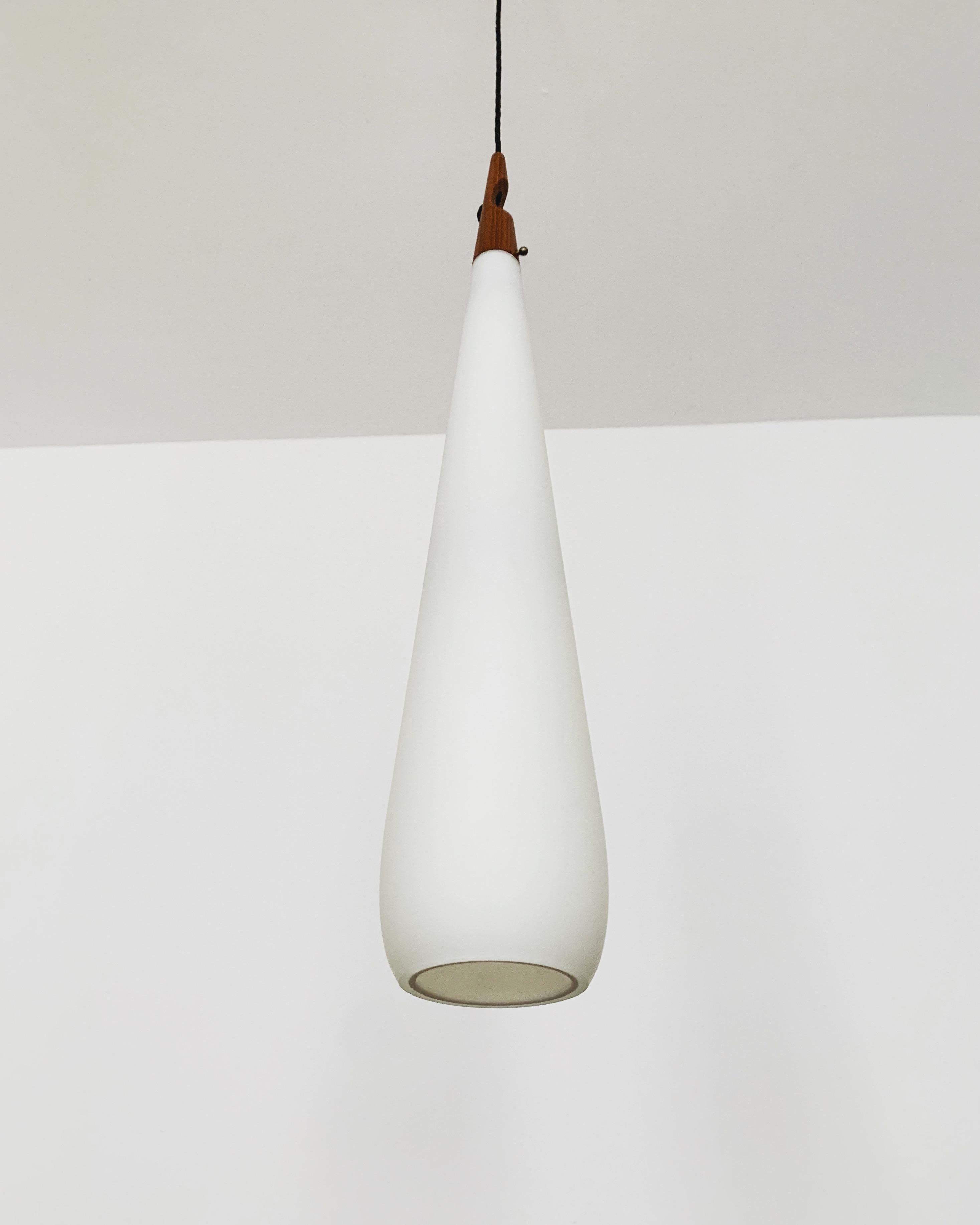 Opaline Pendant Lamp by Uno and Östen Kristiansson for Luxus In Good Condition For Sale In München, DE