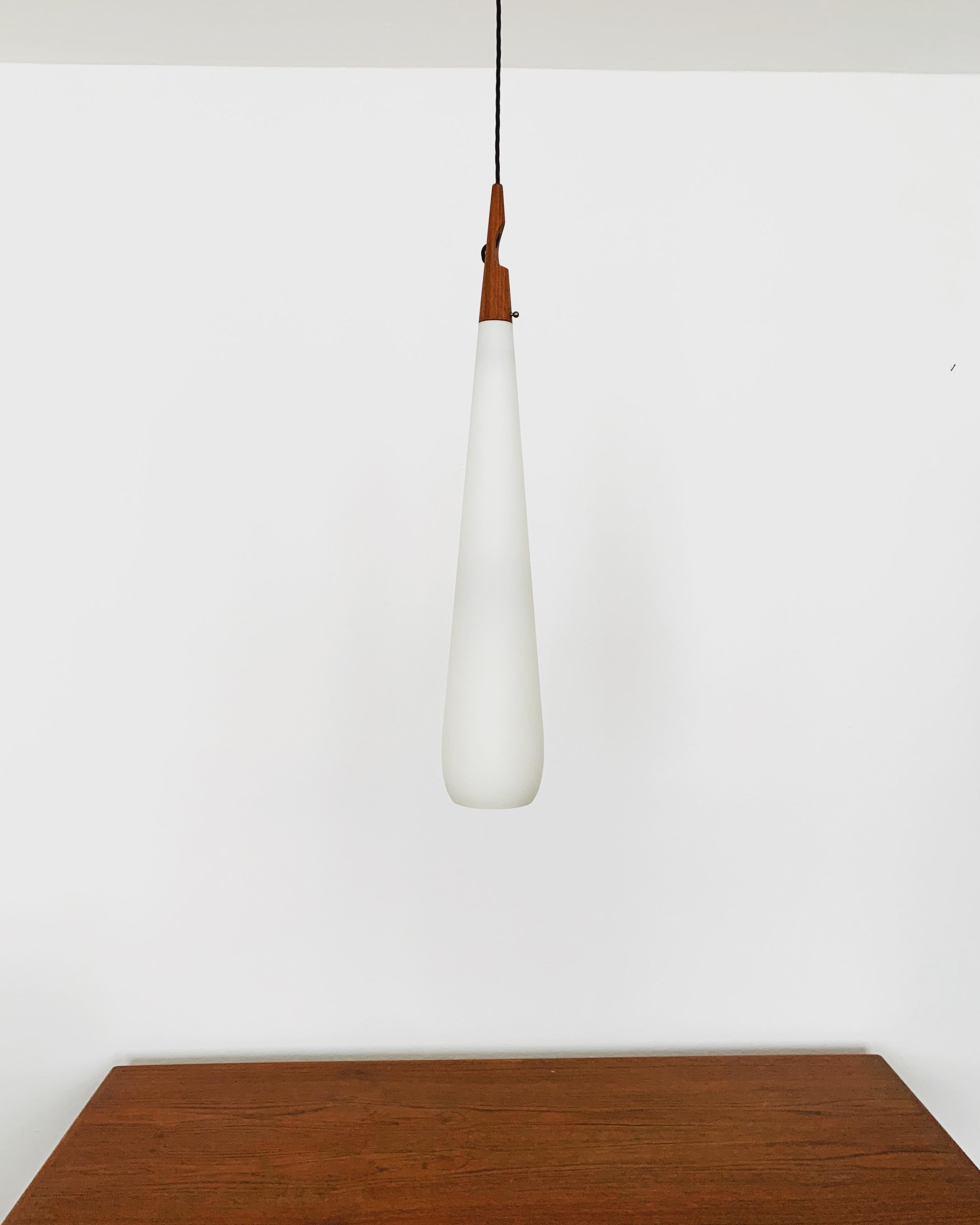 Mid-20th Century Opaline Pendant Lamp by Uno and Östen Kristiansson for Luxus For Sale