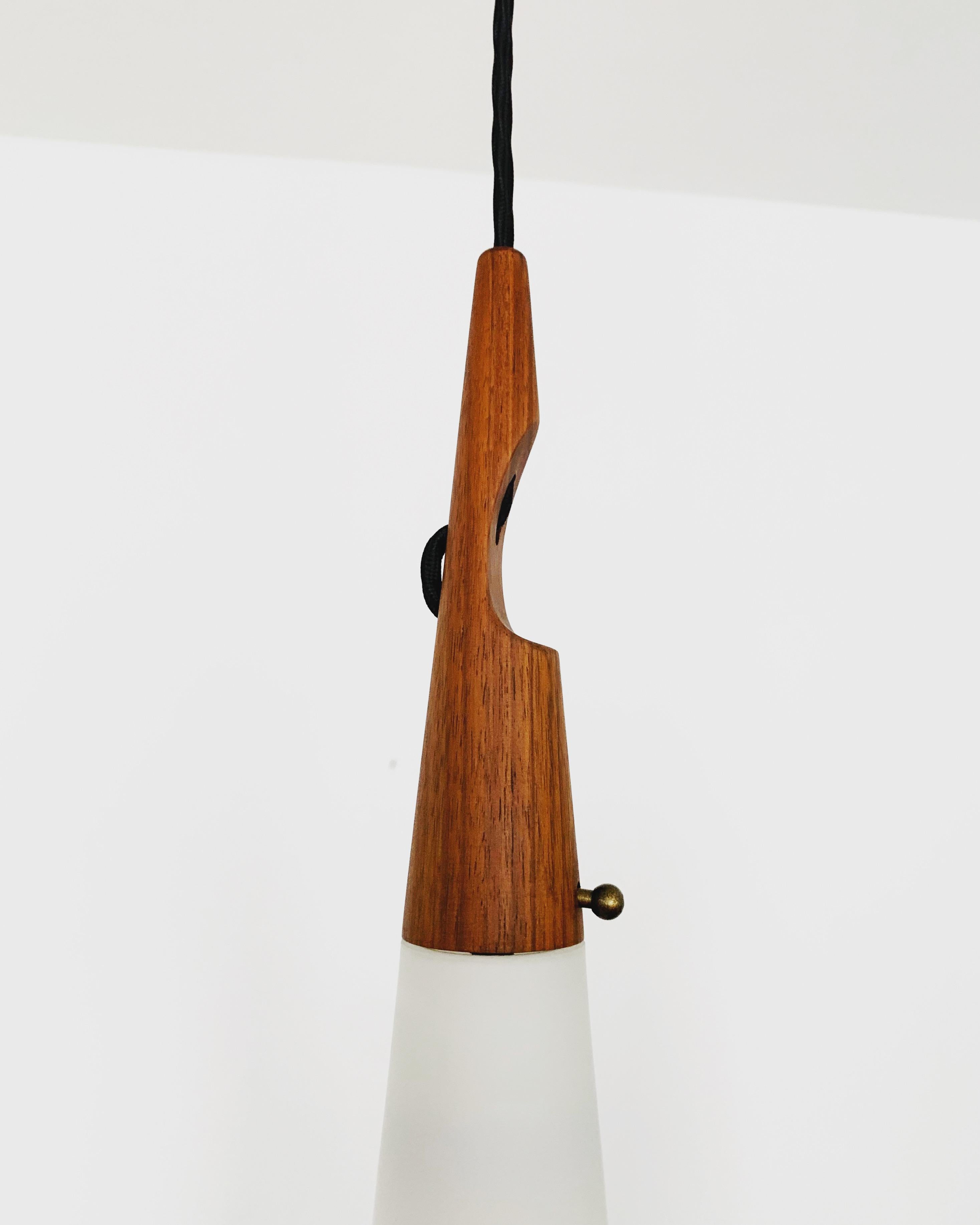 Opaline Glass Opaline Pendant Lamp by Uno and Östen Kristiansson for Luxus For Sale