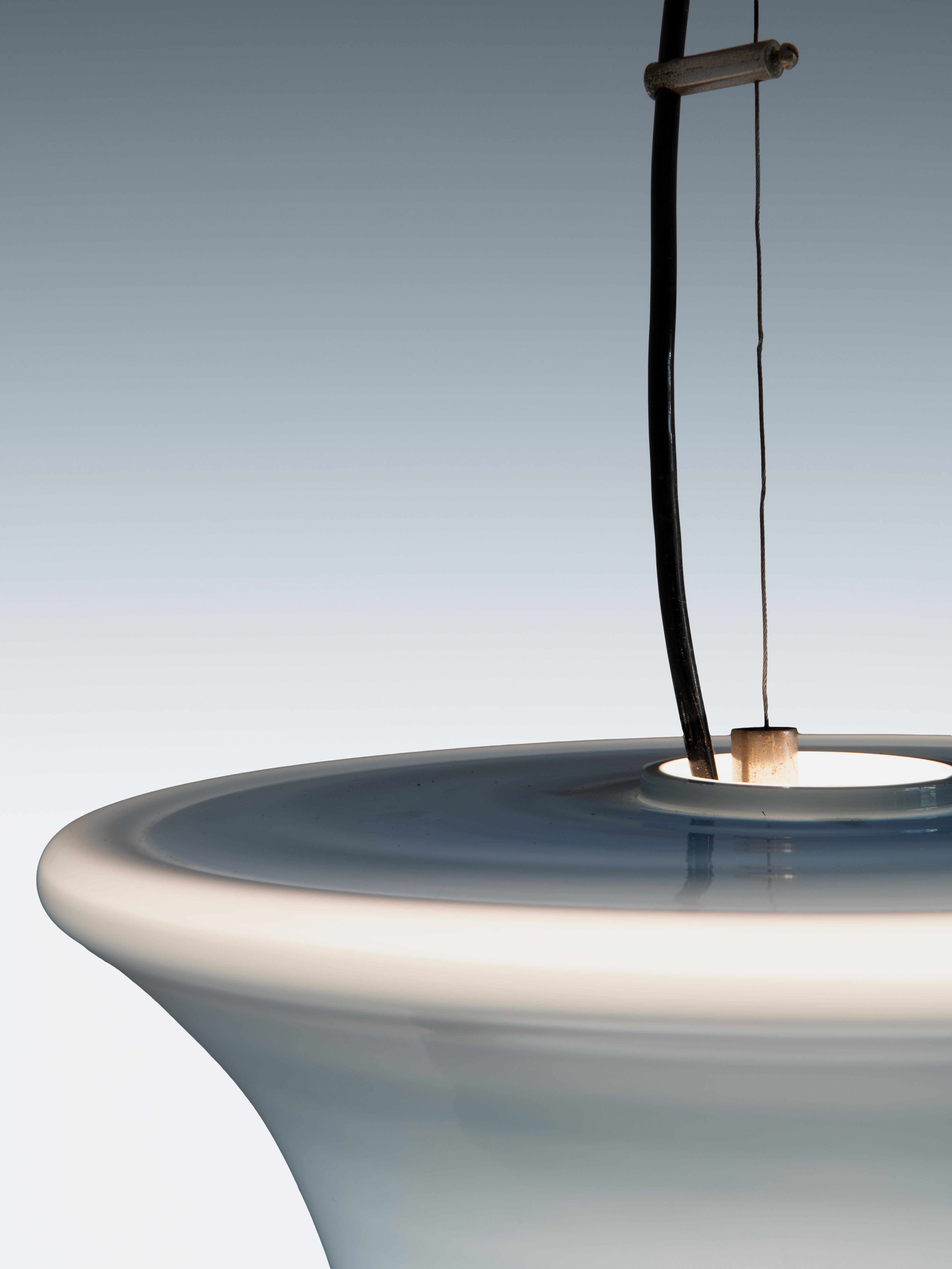 20ième siècle Lampe à suspension opalin - Verre de Murano - Luciano Vistosi en vente