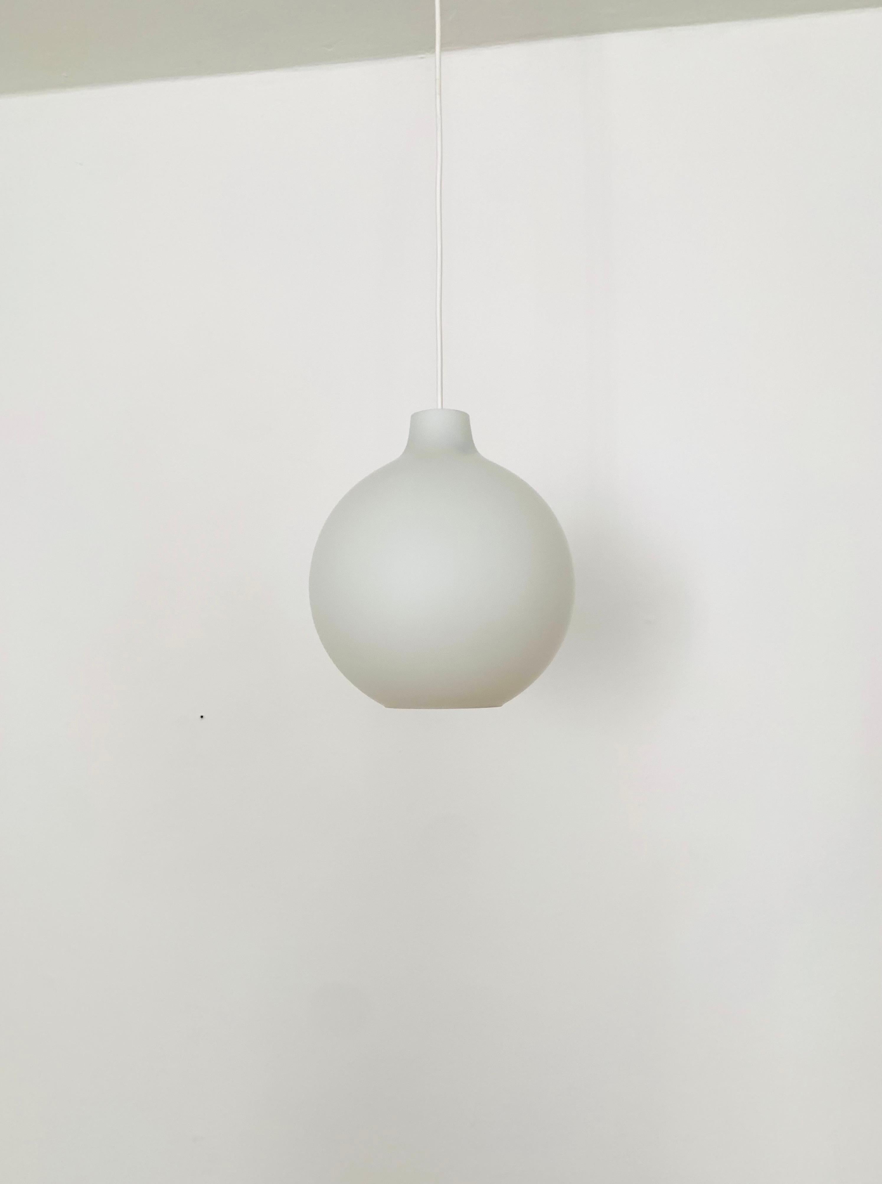 Mid-Century Modern Opaline Pendant Lamp by Aloys Gangkofner for Peill and Putzler For Sale